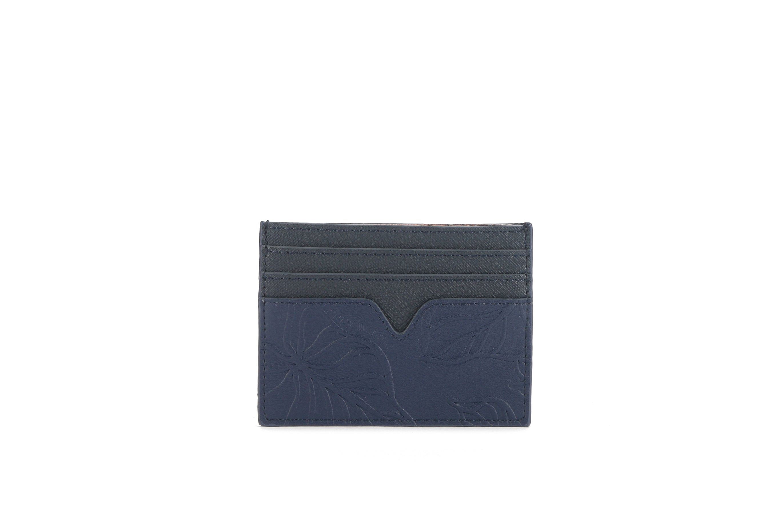Meilany Kalo Navy Embossed Leather Card Holder - Slim RFID Blocking Wallet for Men & Women - Perfect for Travel, Business & Everyday Use