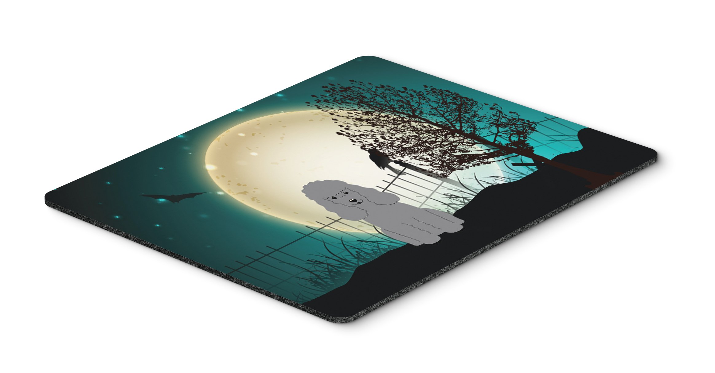 Halloween Scary Poodle Silver Mouse Pad - Large Washable Non-Slip Desk Mat for Home Office, Gaming & Computer Work | Perfect for Halloween Decor & Workspace Setup