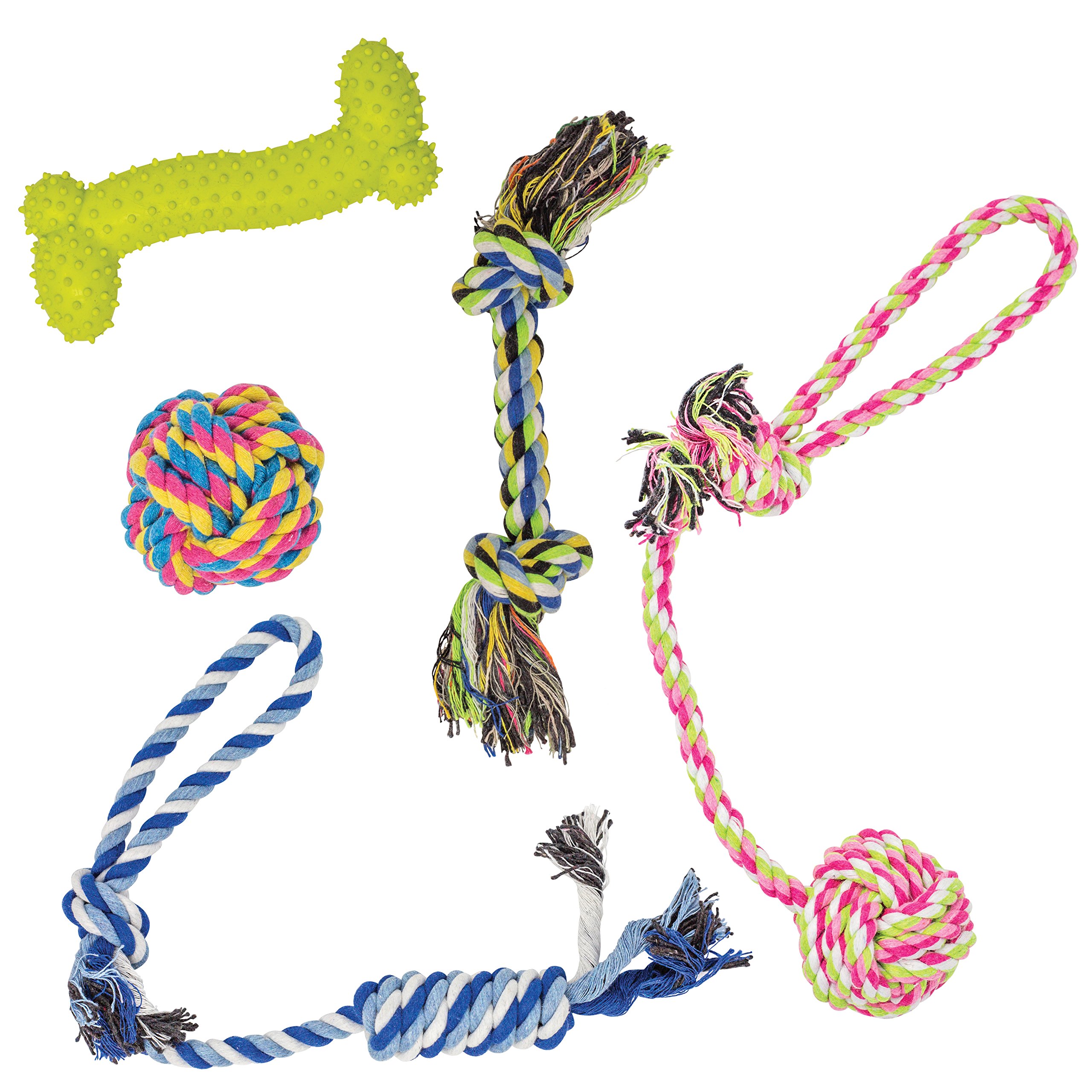 Durable Puppy Dog Rope Toys for Small Dogs - 5 Pack Chew Toys for Teething, Training & Playtime - Perfect for Indoor & Outdoor Fun