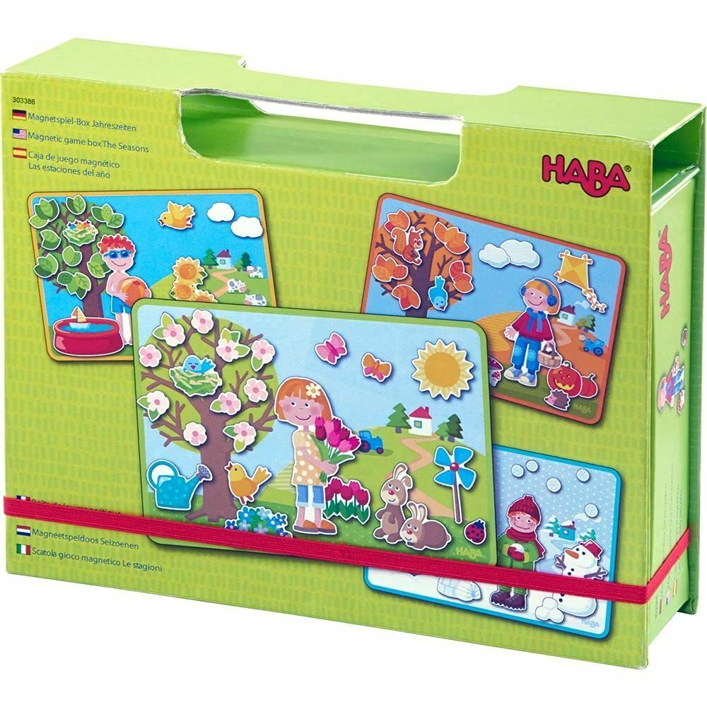 HABA Seasons Magnetic Game Box - Educational Wooden Toy for Kids Ages 3+ | Fun Learning Activity for Preschool & Kindergarten | Perfect for Travel, Classroom & Family Game Night