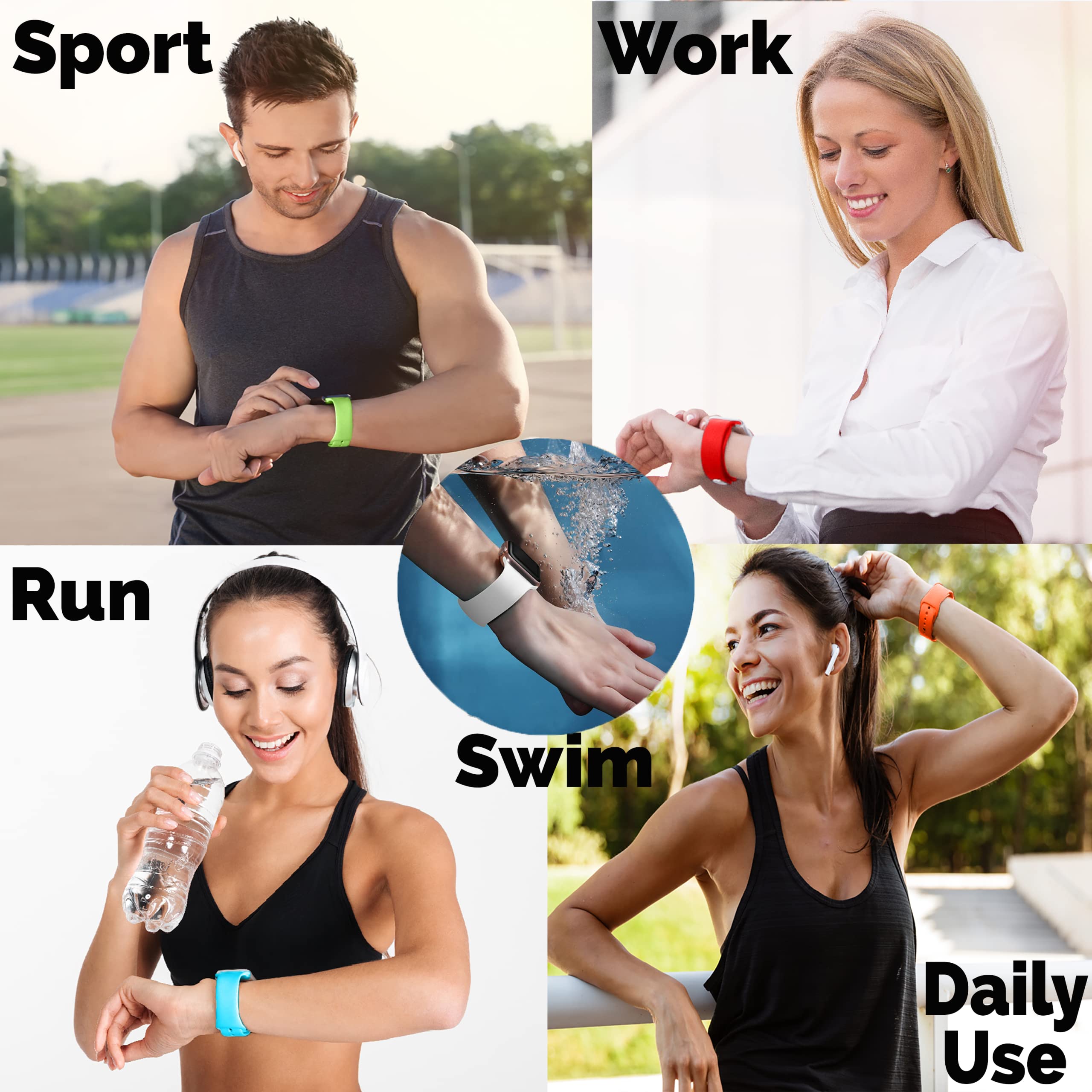Premium Soft Silicone Apple Watch Bands 38mm 40mm 41mm - Sport Replacement Strap with Classic Clasp for iWatch Series SE/7/6/5/4/3/2/1 - Comfortable & Durable for Women & Men - Perfect for Workouts, Running & Everyday Wear