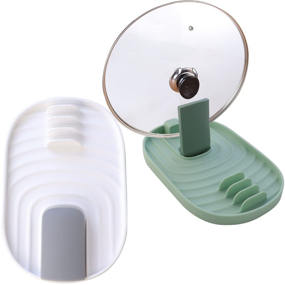 2 Pack Kitchen Pot Pan Cover Lid Holder - Durable Shell Stand for Pots, Lids & Ladles - Space Saving Kitchen Organizer for Stove, Countertop & Cabinet Storage - Perfect for Cooking, Serving & Kitchen Organization