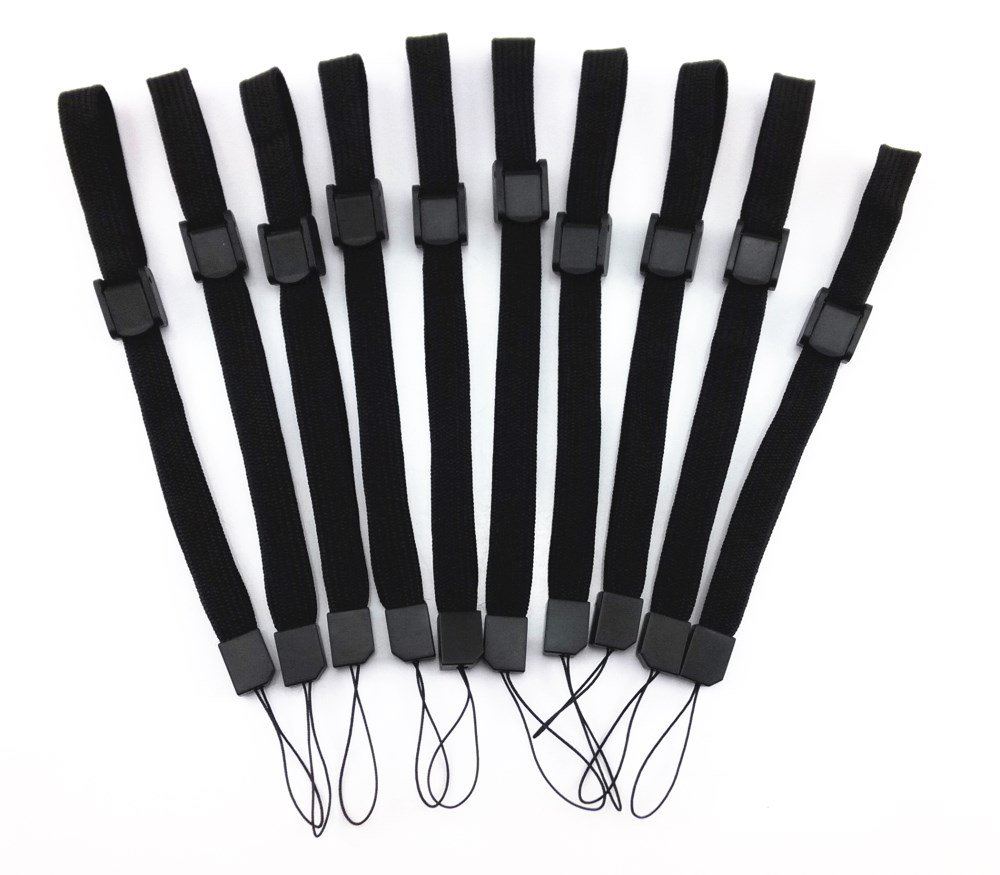 10pcs Universal Black Wrist Strap with Lock - Compatible with Wii Remote, Phone, MP3, Camera | Secure Hand Strap for Gaming, Photography & Outdoor Activities