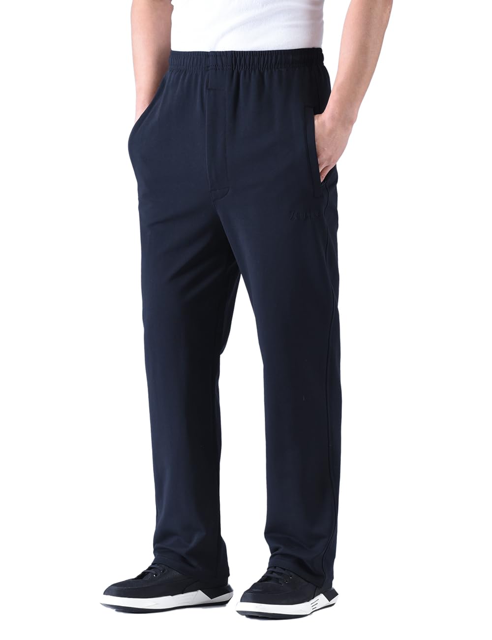 Zoulee Men's Casual Cotton Jogger Sweatpants with Zipper Front - Comfortable Lounge Pants for Workout, Running, and Everyday Wear