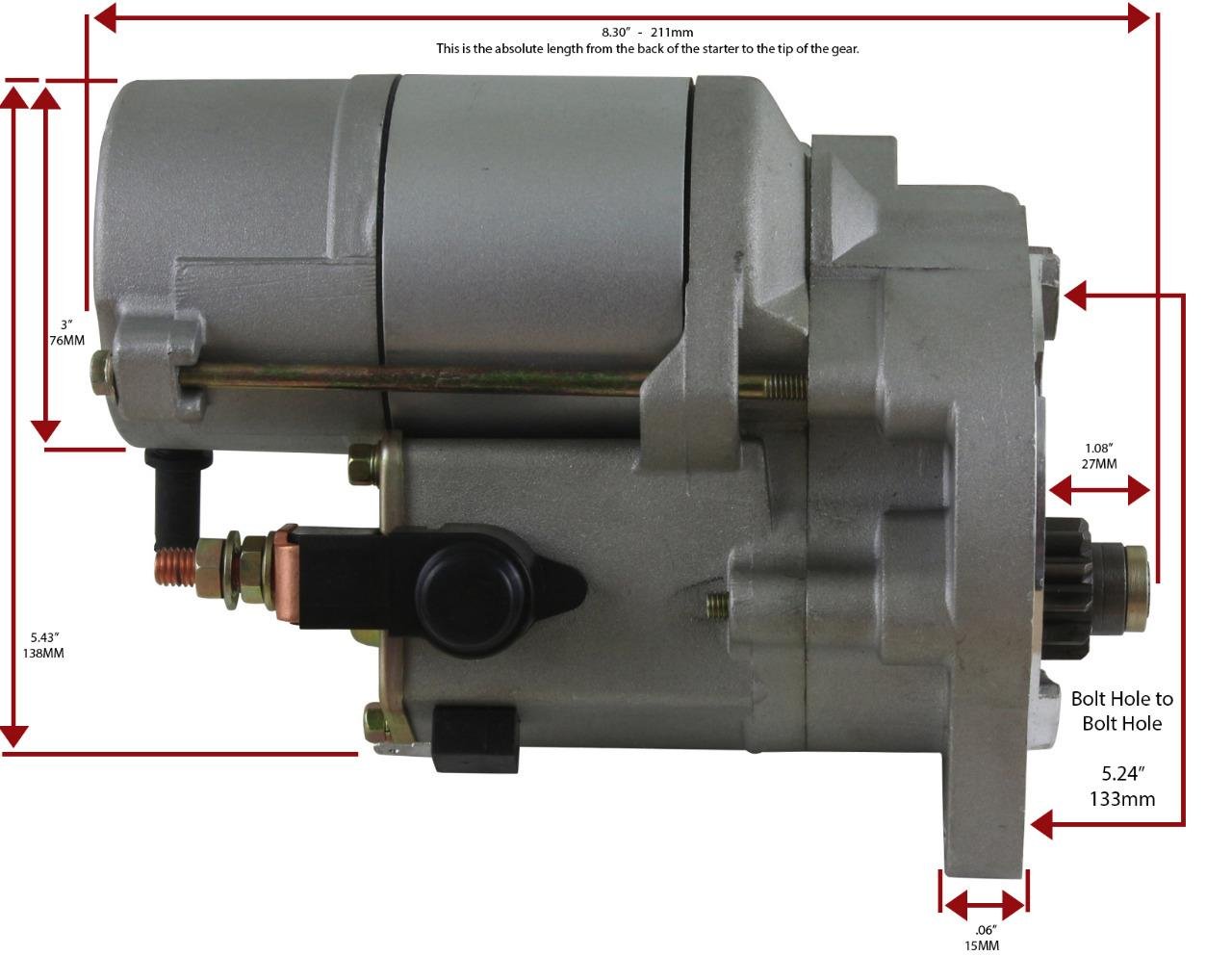 High Torque Gear Reduction Starter for Ford E-100 Wagon L6 V8 (1975-1983) - Compatible with Part #57-2451 | Durable Replacement for Easy Engine Starting in Classic Ford Vehicles