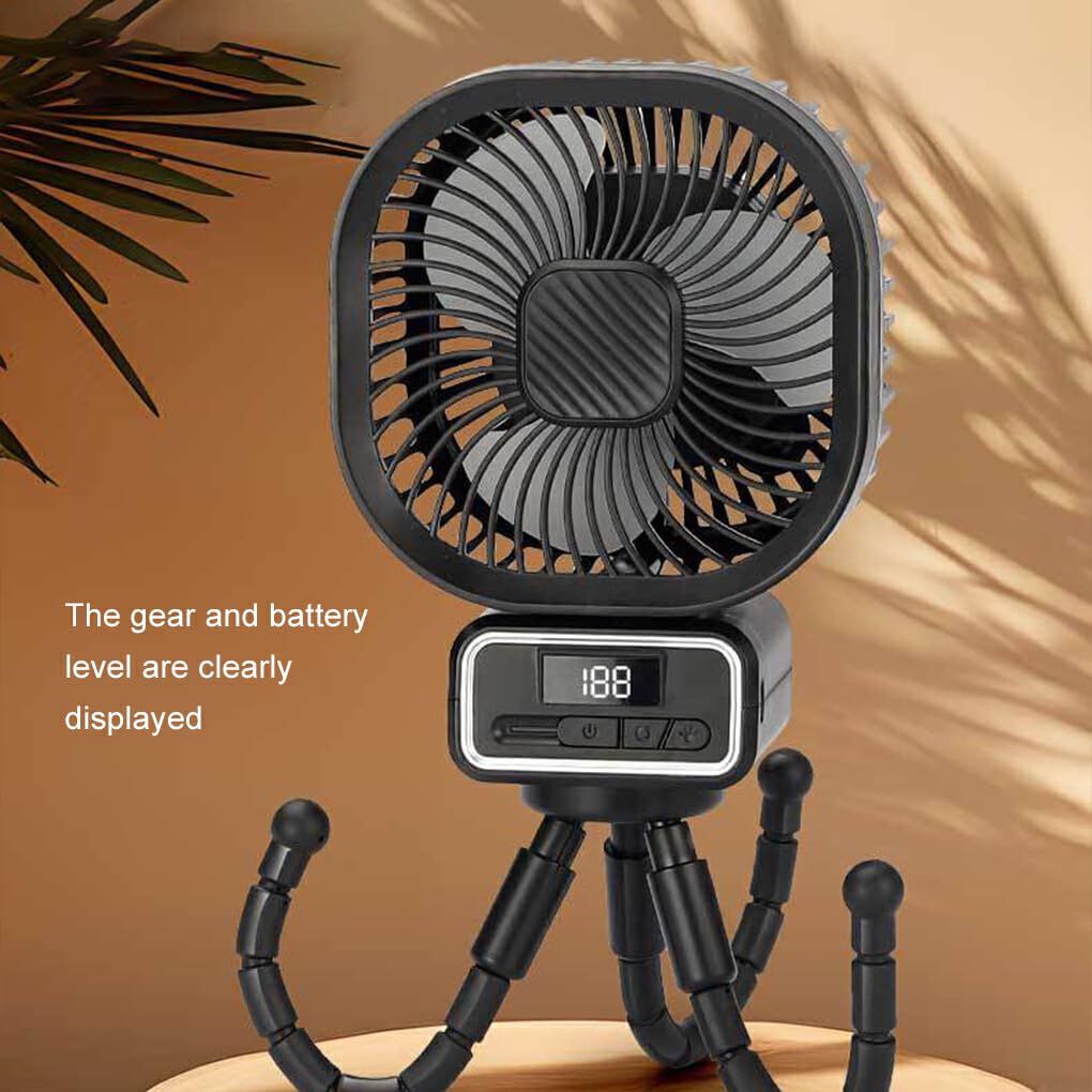Miduoidn Rechargeable USB Fan - Portable, Lightweight & Durable High-Speed Stroller Fan for Baby, Office, Travel | White with Adjustable Head | Perfect for Strollers, Desks & Outdoor Activities