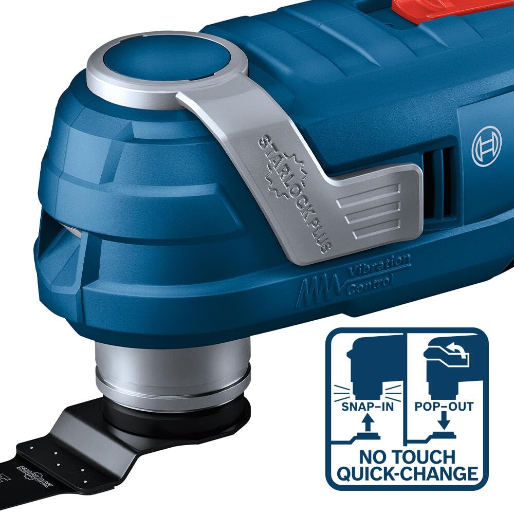 Bosch GOP18V-34B14-RT 18V Brushless Cordless Oscillating Multi-Tool Kit with StarlockPlus Technology & 4Ah Battery (Renewed) - Perfect for Woodworking, Flooring, Drywall, and DIY Home Renovation Projects