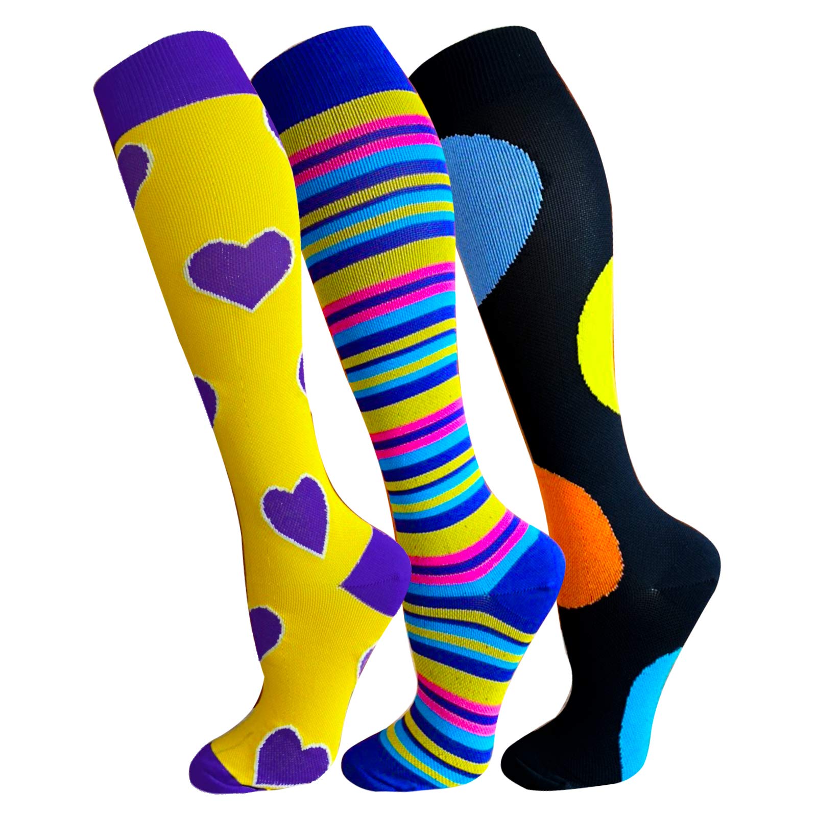 3 Pack Copper Compression Socks for Women & Men - Medical Grade Circulation Support Socks for Running, Athletic Performance & Daily Wear - Ideal for Nurses, Travelers & Athletes