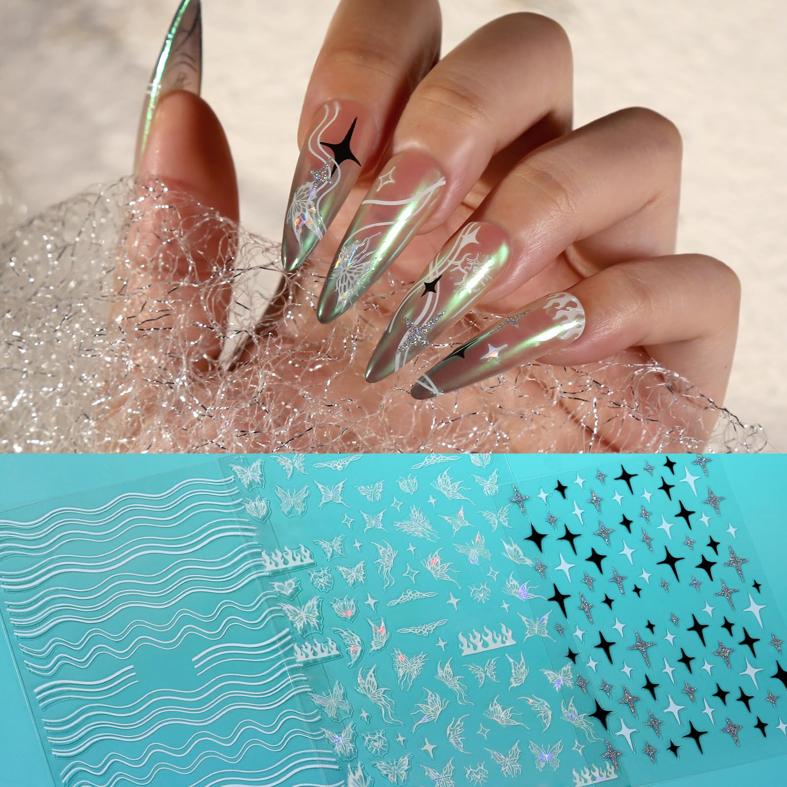Premium Pearl Chrome Nail Powder Kit - 4pcs Gel Nail Chrome Powder for Stunning Metallic Nail Art | White Chrome Powder for Acrylic & Gel Nails | Perfect for Salon Professionals & DIY Nail Enthusiasts | Great for Parties, Weddings & Special Occasions