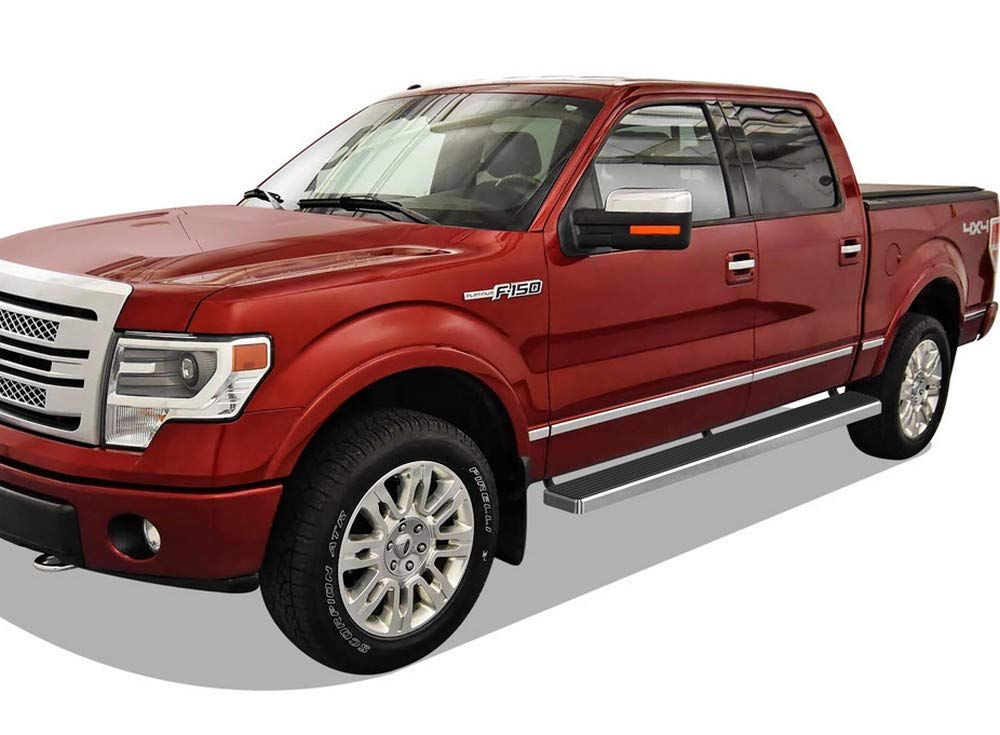 304 Stainless Steel Running Boards Side Steps for Ford F150 2009-2014 SuperCrew Cab - 6 Inch Silver Side Bars - Durable & Rustproof - Perfect for Off-Roading & Truck Accessories Upgrade