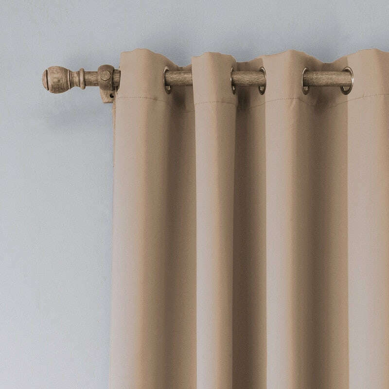 Jason Modern Plain Blackout Curtains in Beige - Thermal Insulated Room Darkening Drapes for Bedroom & Living Room