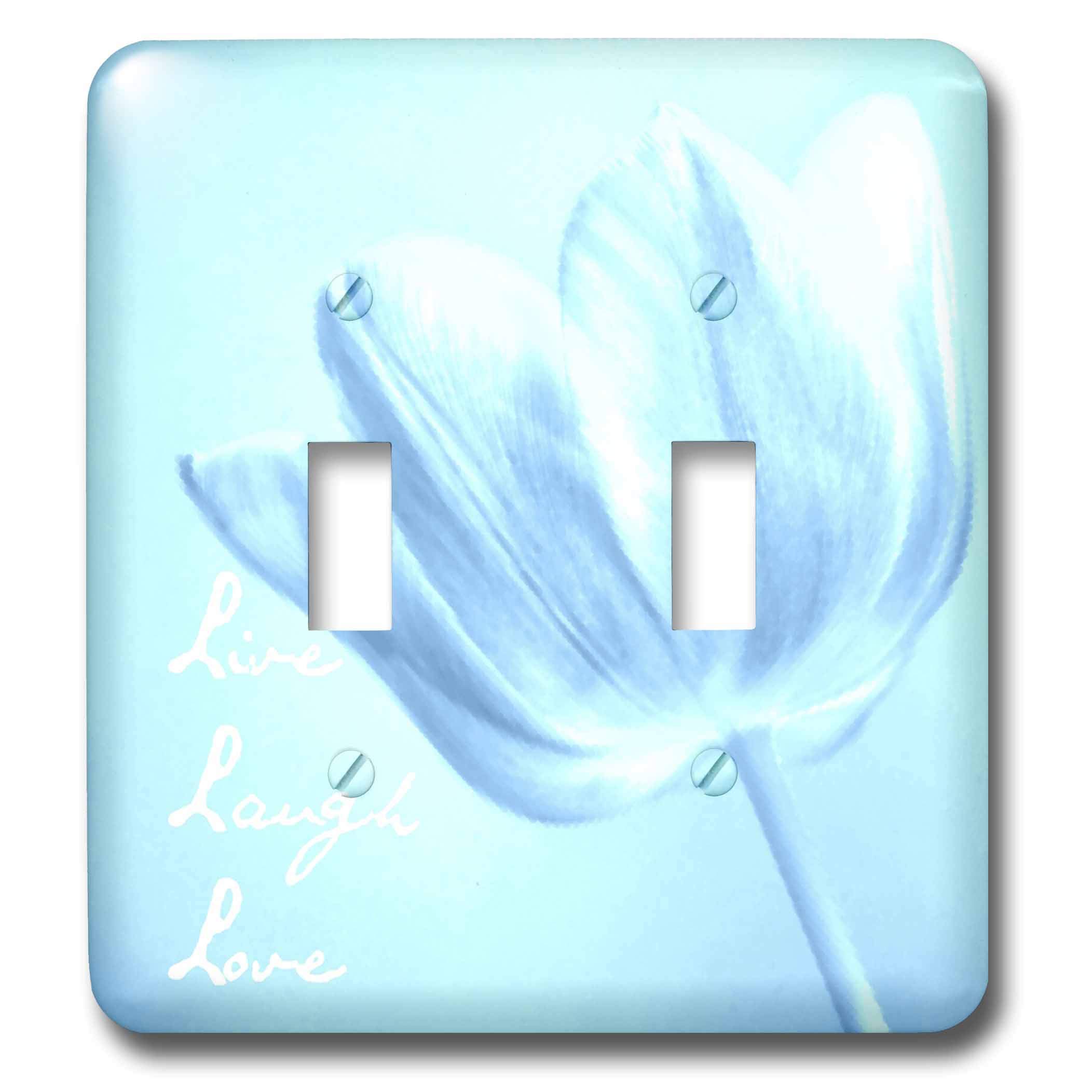 3D Rose Aqua Tulip Live Laugh Love Toggle Switch Plate - Decorative Light Switch Cover for Bedroom, Bathroom, Kitchen & Home Decor