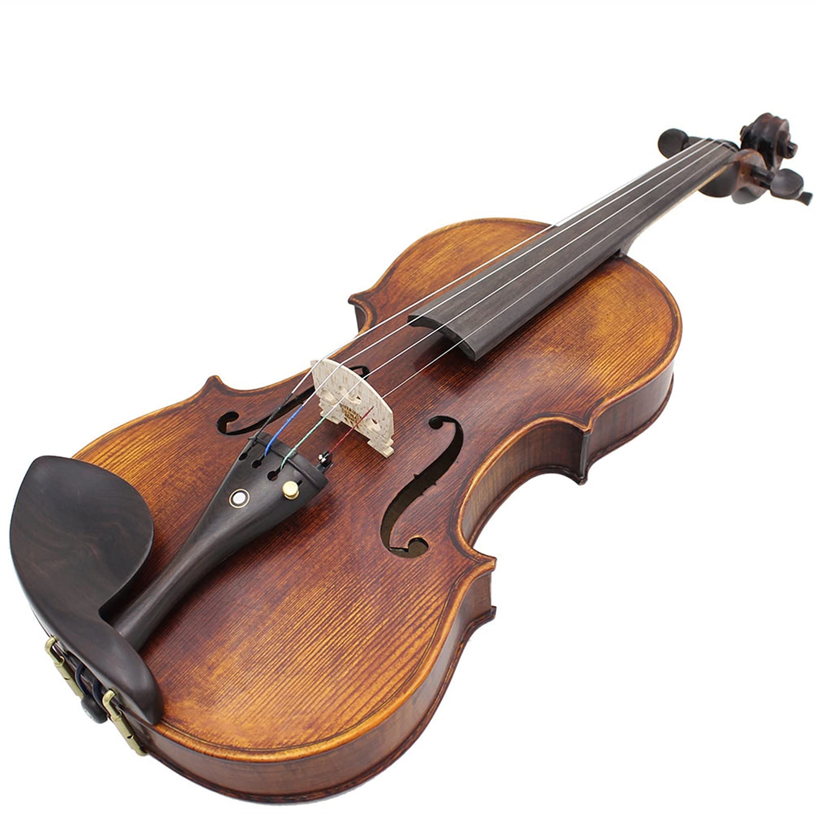 **4/4 Full Size Handcrafted Solid Wood Acoustic Violin Fiddle – Professional Violin Kit with Carrying Case, Tuner, Shoulder Rest, Strings & Cleaning Cloth – Perfect for Beginners, Students & Performers**