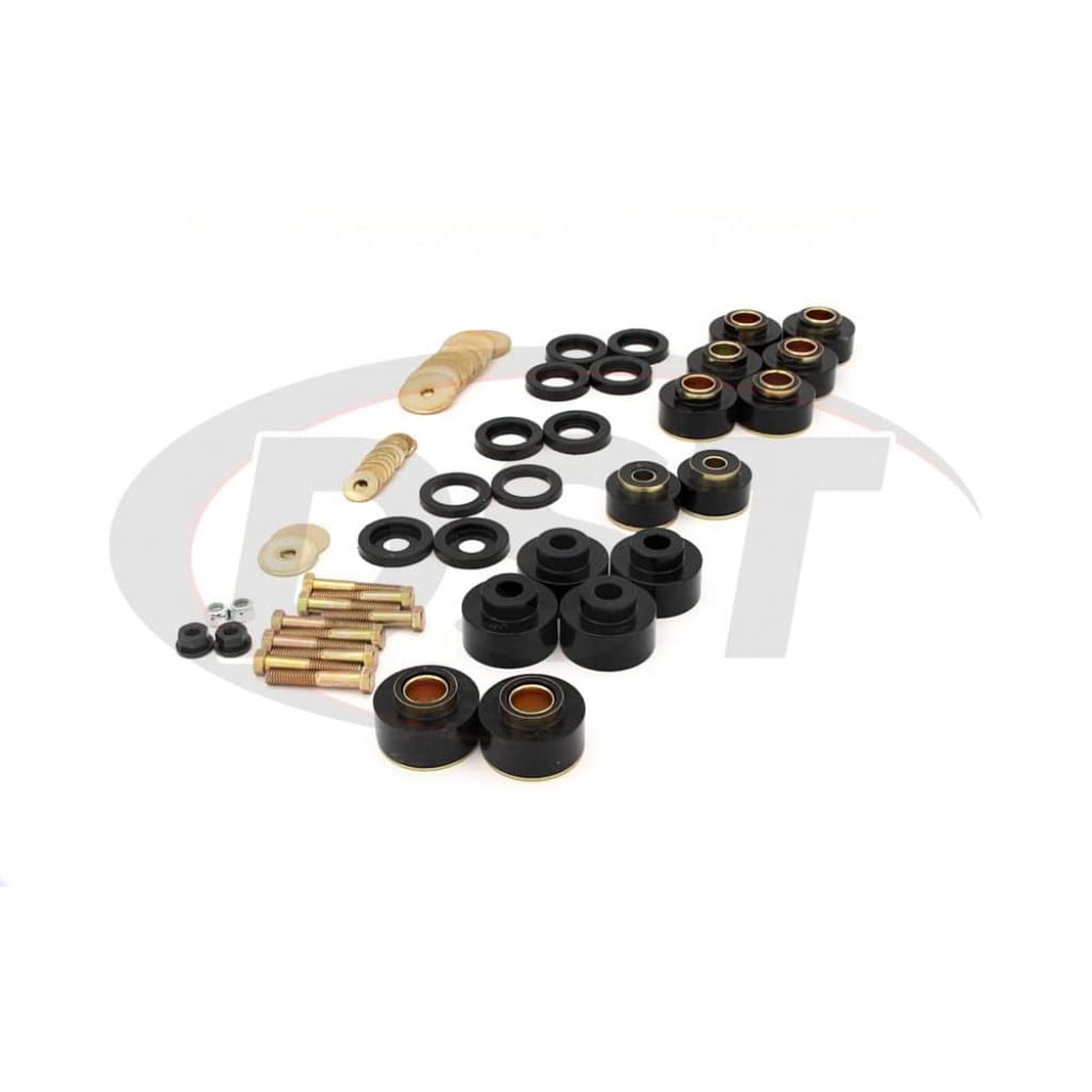 Energy Suspension Body Mounts Set for 1968-1972 Chevy Chevelle - Black Polyurethane Bushings (3.4170G) | Improved Ride Comfort & Vibration Reduction for Classic Car Restoration