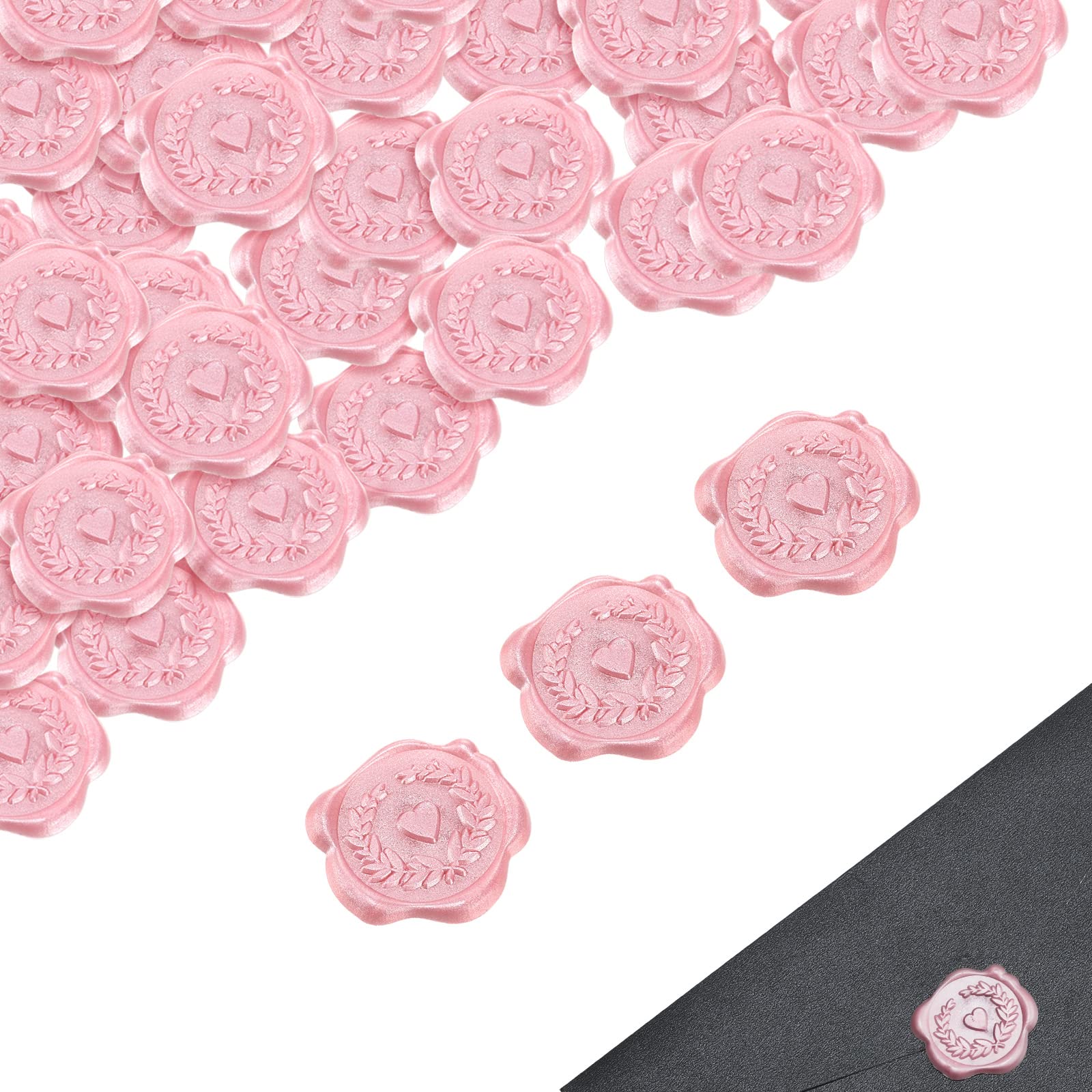 Heart Wax Seal Stickers - 30pcs Embossed Seals for Wedding, Engagement, Baby Shower Invitations & Envelopes - Perfect for DIY Invitations, Love Letters, and Vintage Style Decorations