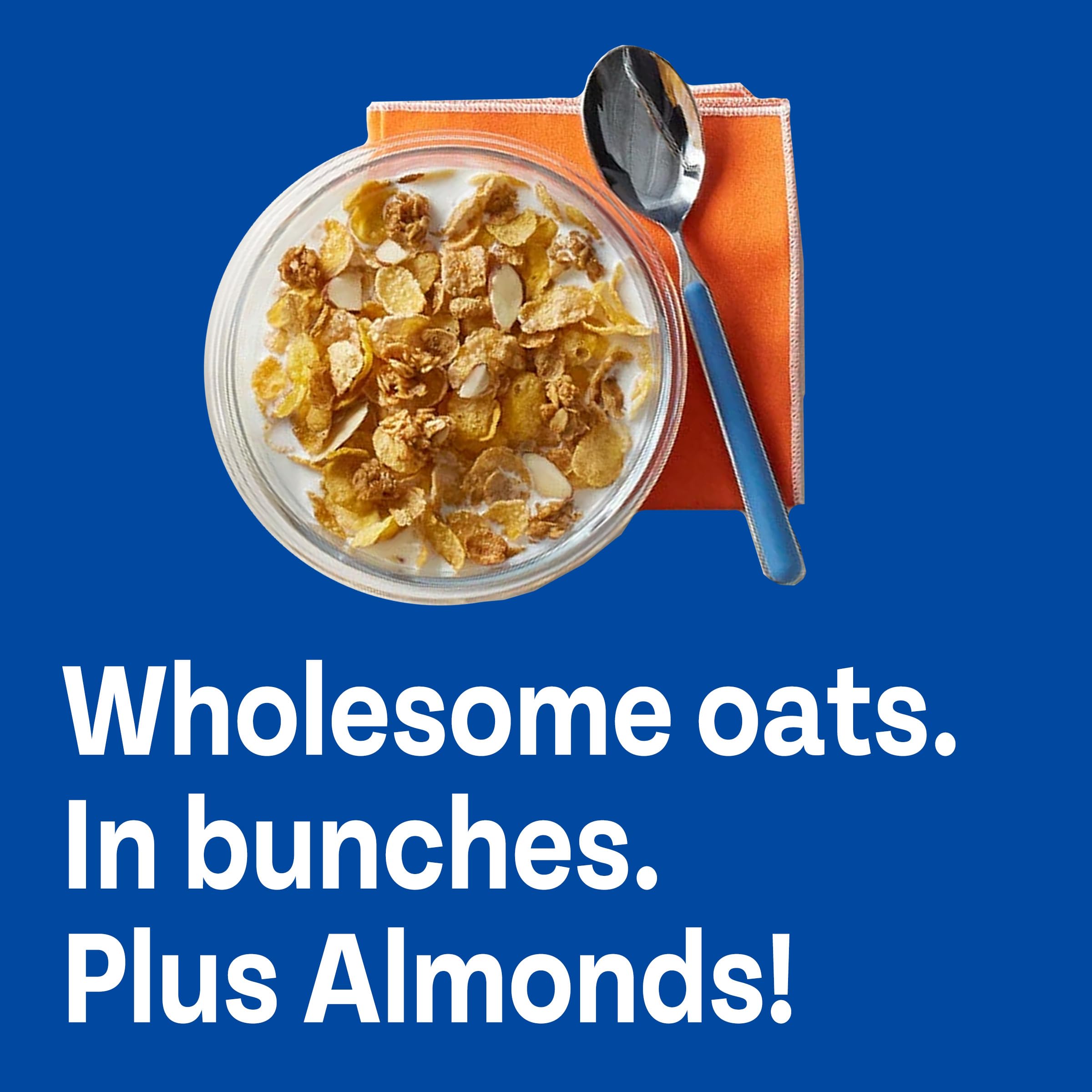 Honey Bunches of Oats with Almonds Breakfast Cereal - Crunchy Honey Granola Clusters & Sliced Almonds, Family Size 18oz Box - Perfect for Quick Breakfasts, Snacking & Family Meals