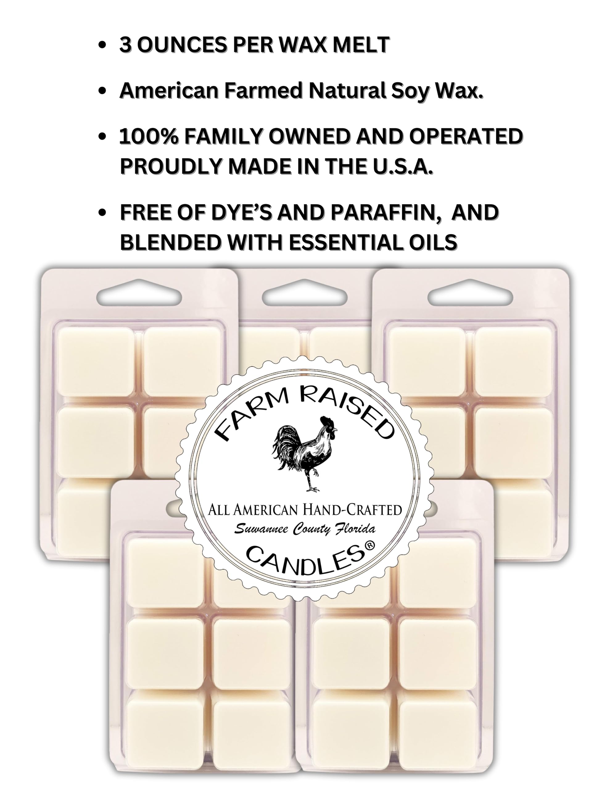 Farm Raised Candles - 16 Oz Fall Wax Warmer Melts, 100% USA Made Soy Wax Cubes - 5 Scents (Fall Spice, Vanilla, Cinnamon Caramel, Pecan Waffles, Apple) - Perfect for Home Fragrance, Autumn Decor & Cozy Ambiance