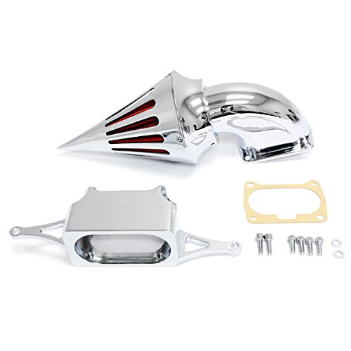 Krator Chrome Spike Air Cleaner Intake Filter for 2006-2007 Yamaha Roadstar Warrior Motorcycle - High Performance Replacement Part for Enhanced Airflow & Style Upgrade