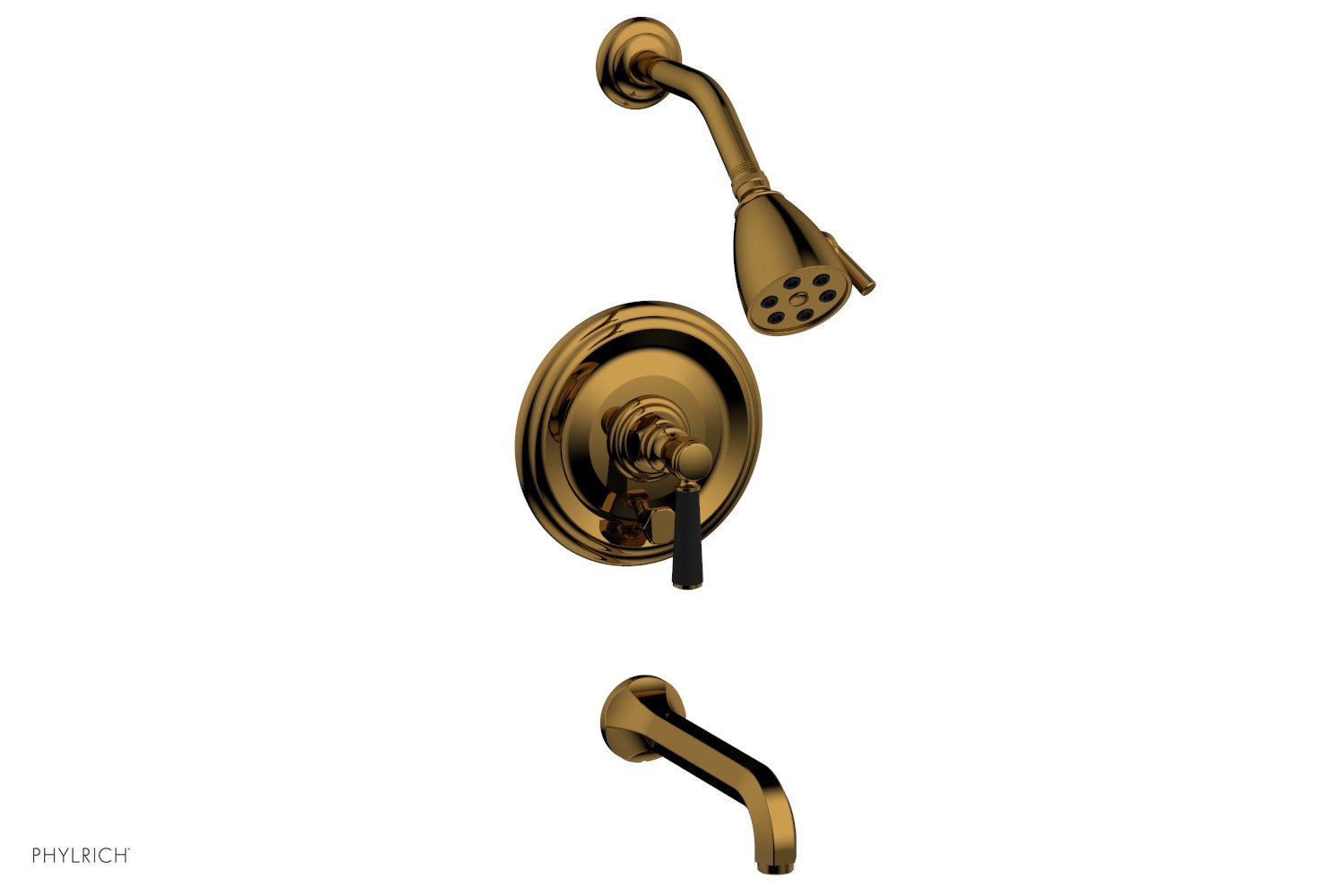 HEX TRADITIONAL Pressure Balance Tub and Shower Faucet Set - Satin Black Finish with Lever Handle (Model 500-27) | Perfect for Bathroom Renovation & Modern Home Decor