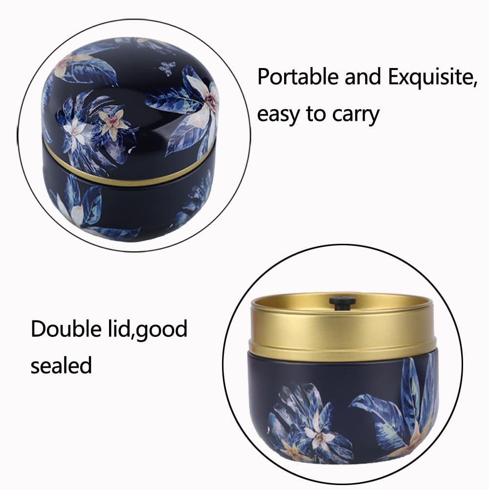 Premium Body Powder Puff & Container Set - Dusting Powder Dispenser with Soft Puff for Baby & Women - Loose Powder Case for Travel, Bath & Home Use (Deep Blue) - Ideal for Diaper Rash Prevention & Post-Shower Moisture Control