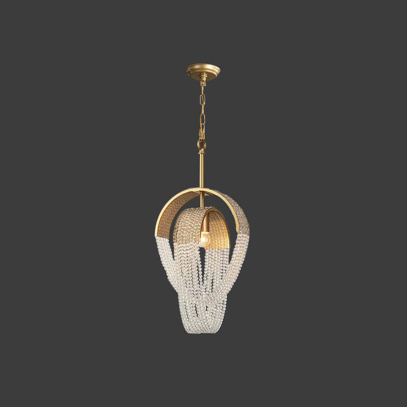 Elegant Mesh Crystal Chandelier - Modern Ceiling Light Fixture for Dining Room, Bedroom & Living Room Decor | Energy Efficient LED Lighting