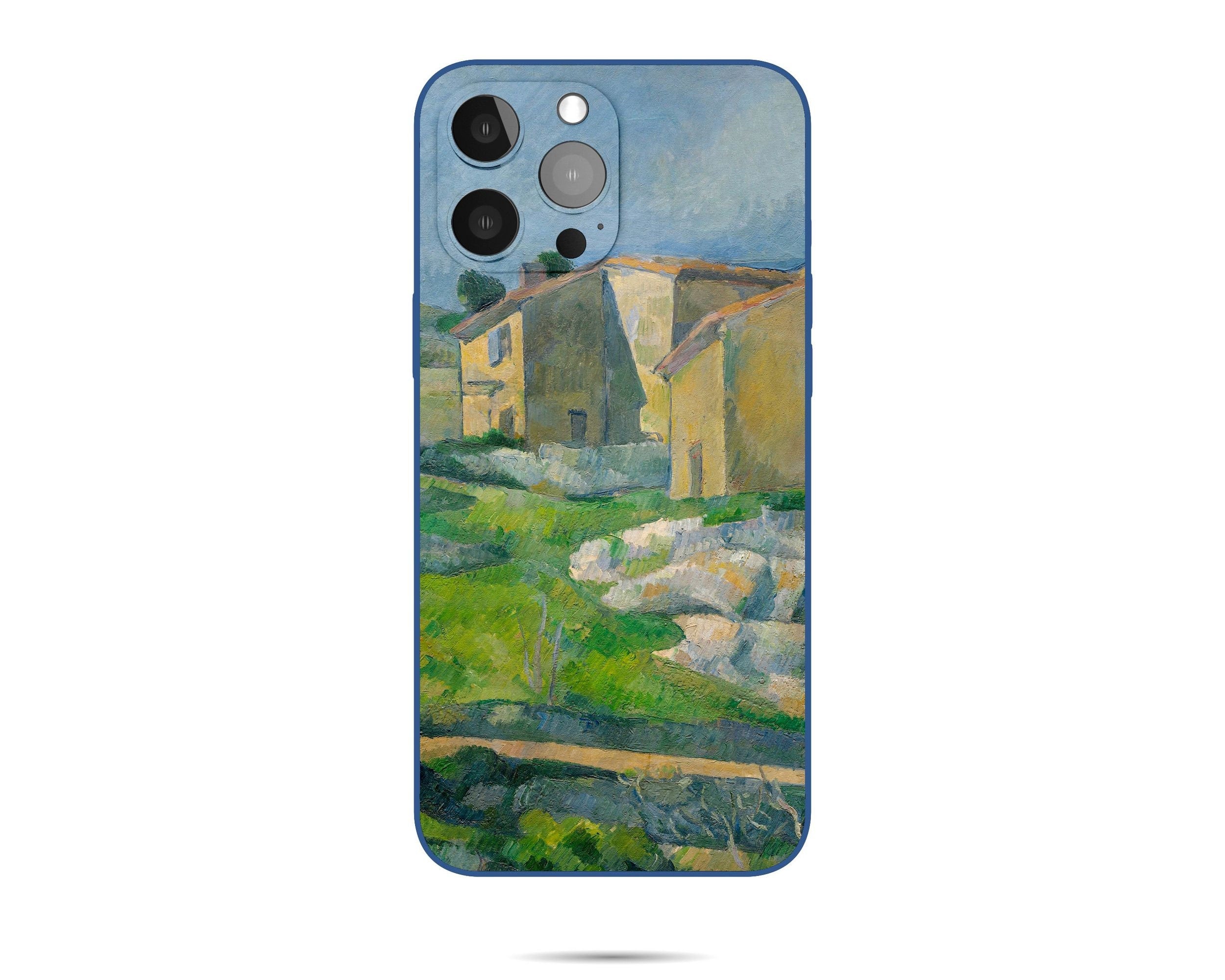 Premium iPhone 14 Plus Case Featuring Paul Cezanne's Famous Landscape Painting | Compatible with iPhone 11, XR | Shockproof Silicone Protective Cover | Perfect for Travel, Work & Daily Use