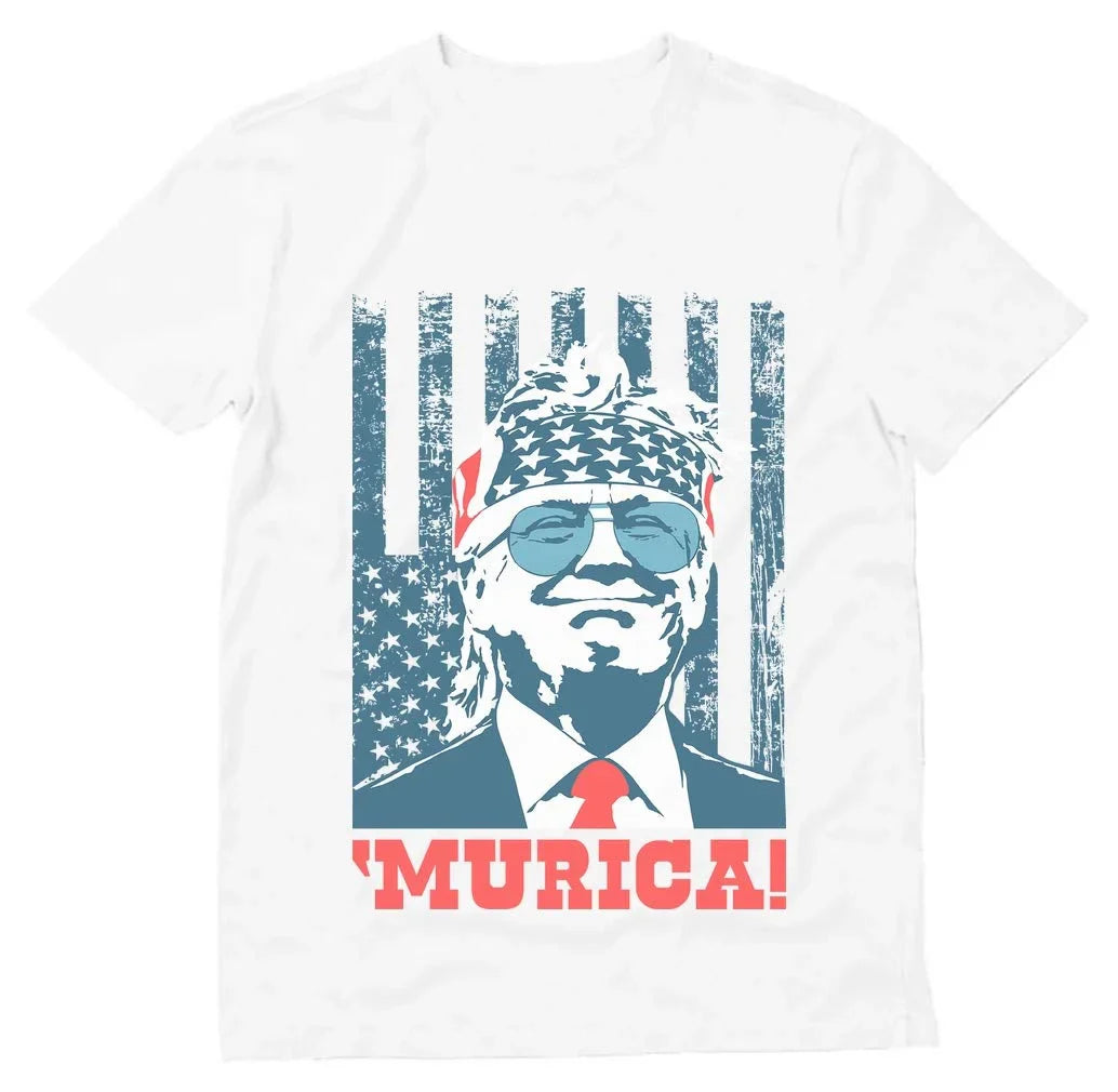 Donald Trump Patriotic T-Shirt - 'Goat Vote' Graphic Cotton Tee for Men | 4th of July America Streetwear, Casual Wear & Political Statement