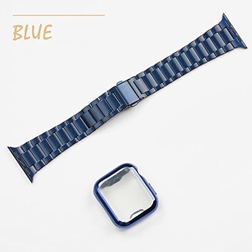Premium Stainless Steel Apple Watch Band - Compatible with Apple Watch Ultra 49mm, Series 10/9/8/7/6/SE/5/4/3/2/1 (38mm-49mm) - Durable Metal iWatch Strap with Protective Case & Screen Protector for Men & Women - Perfect for Business, Workouts & Everyday Wear