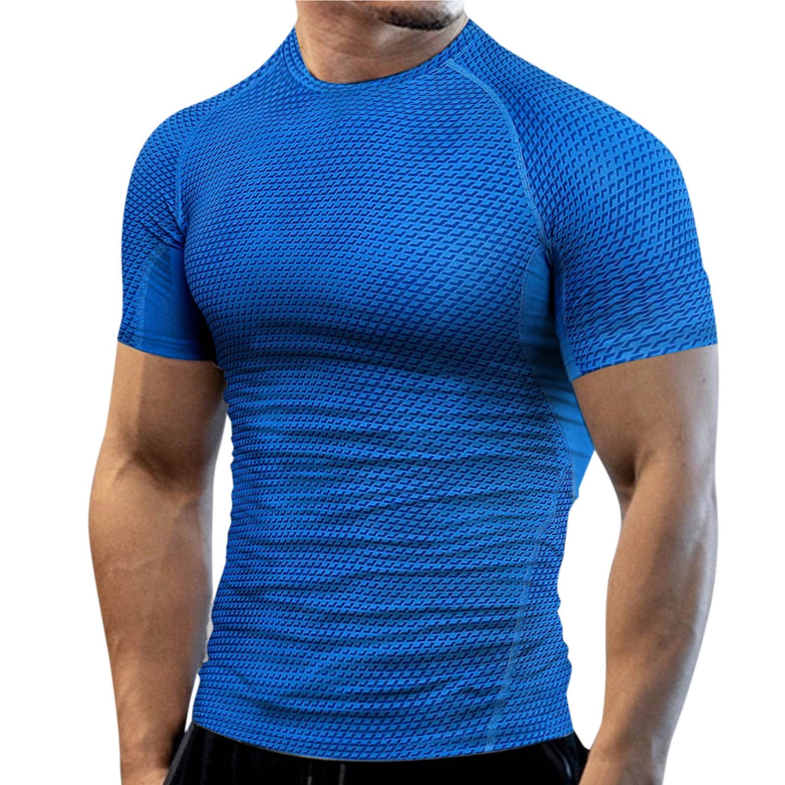 Men's Muscle Fit Stretch Slim T-Shirt - Quick Dry Breathable Workout Tee for Gym, Running & Casual Wear