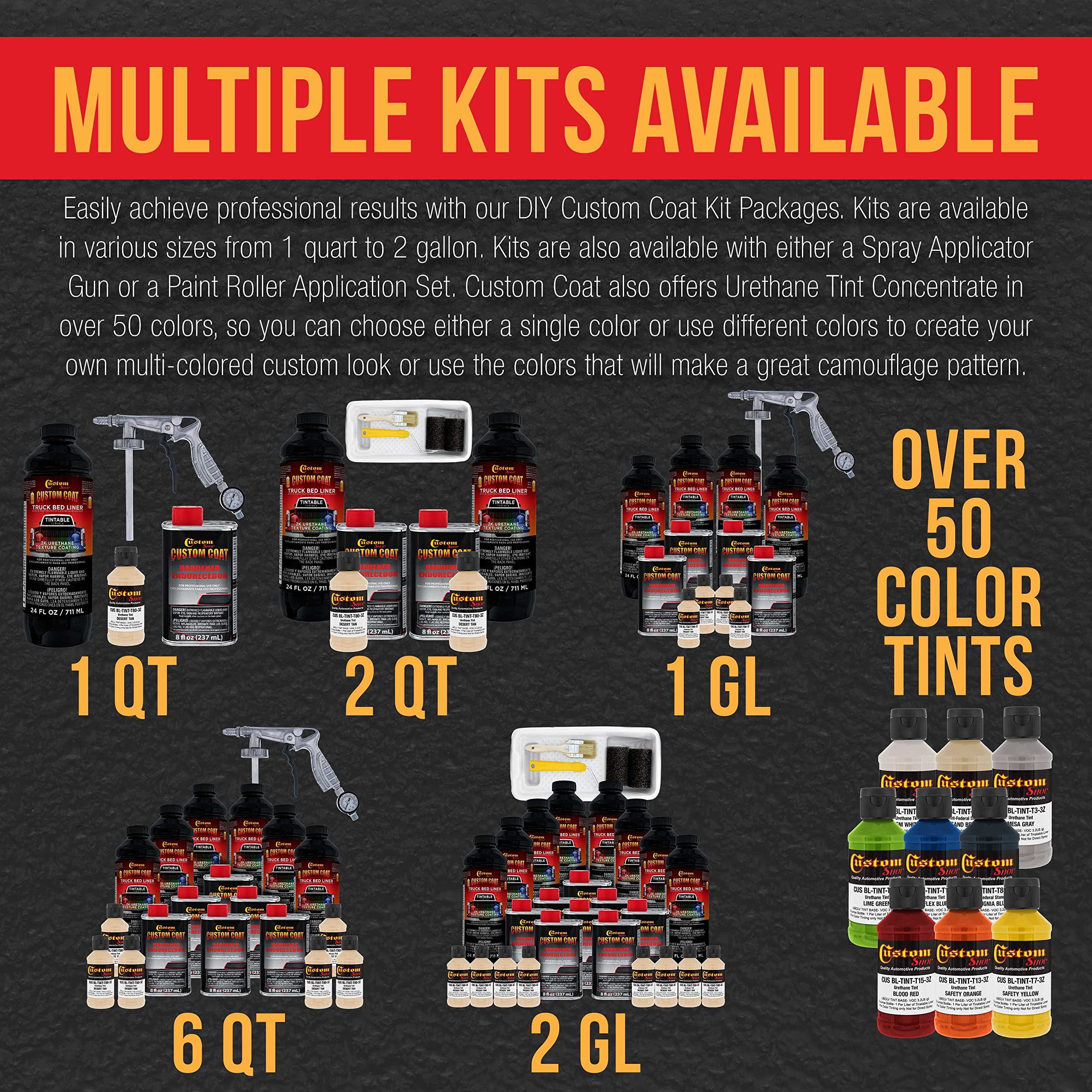 Federal Standard Color #33446 Desert Tan T80 Urethane Truck Bed Liner Kit - 1 Quart Roll-On, Brush-On or Spray-On Protective Coating with Roller Applicator | Durable Textured Finish for Pickup Trucks, SUVs & Off-Road Vehicles