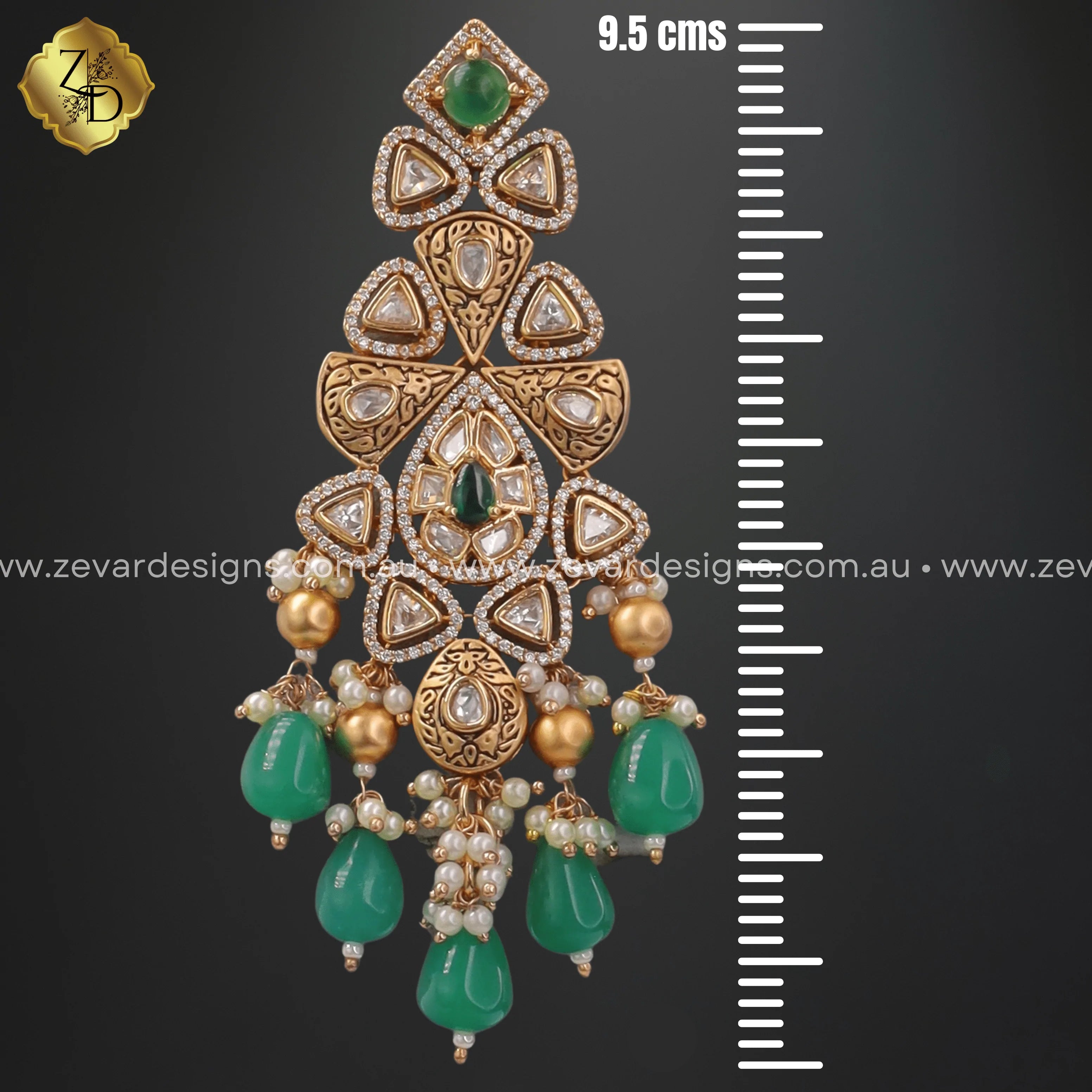 Exquisite Kundan Polki Choker Set with Tikka - Green Ethnic Jewelry for Weddings, Parties & Special Occasions