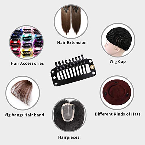 Boxoon 100PCS Comb Wig Clips - 6 Teeth Universal Hair Extension Clips for DIY Styling | Secure Hold for Wigs, Weaves & Braids | Perfect for Cosplay, Daily Use & Salon Professionals
