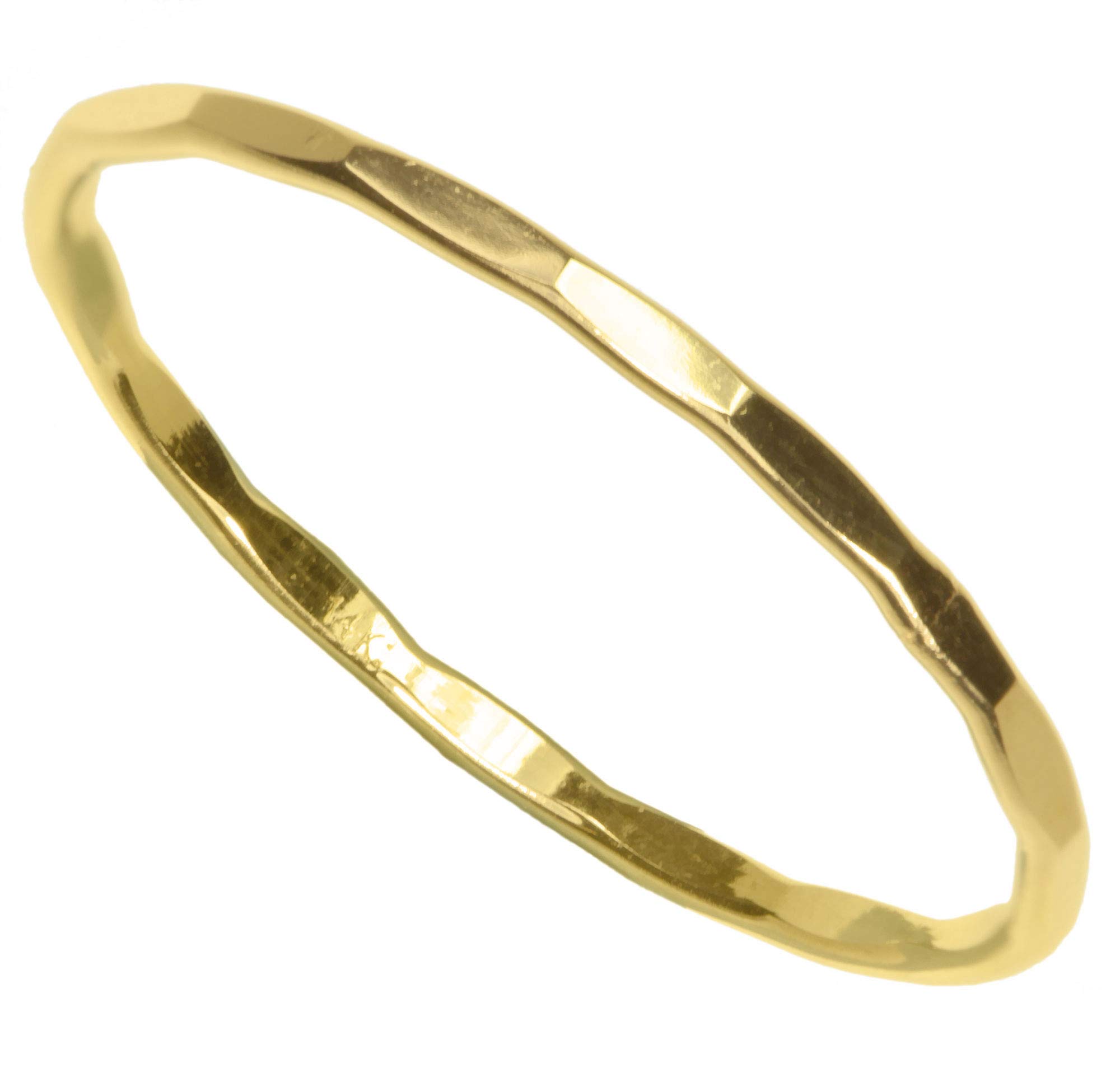 14K Gold Hammered Stacking Ring Set - Dainty Minimalist Rings for Women - Perfect for Layering, Everyday Wear & Special Occasions