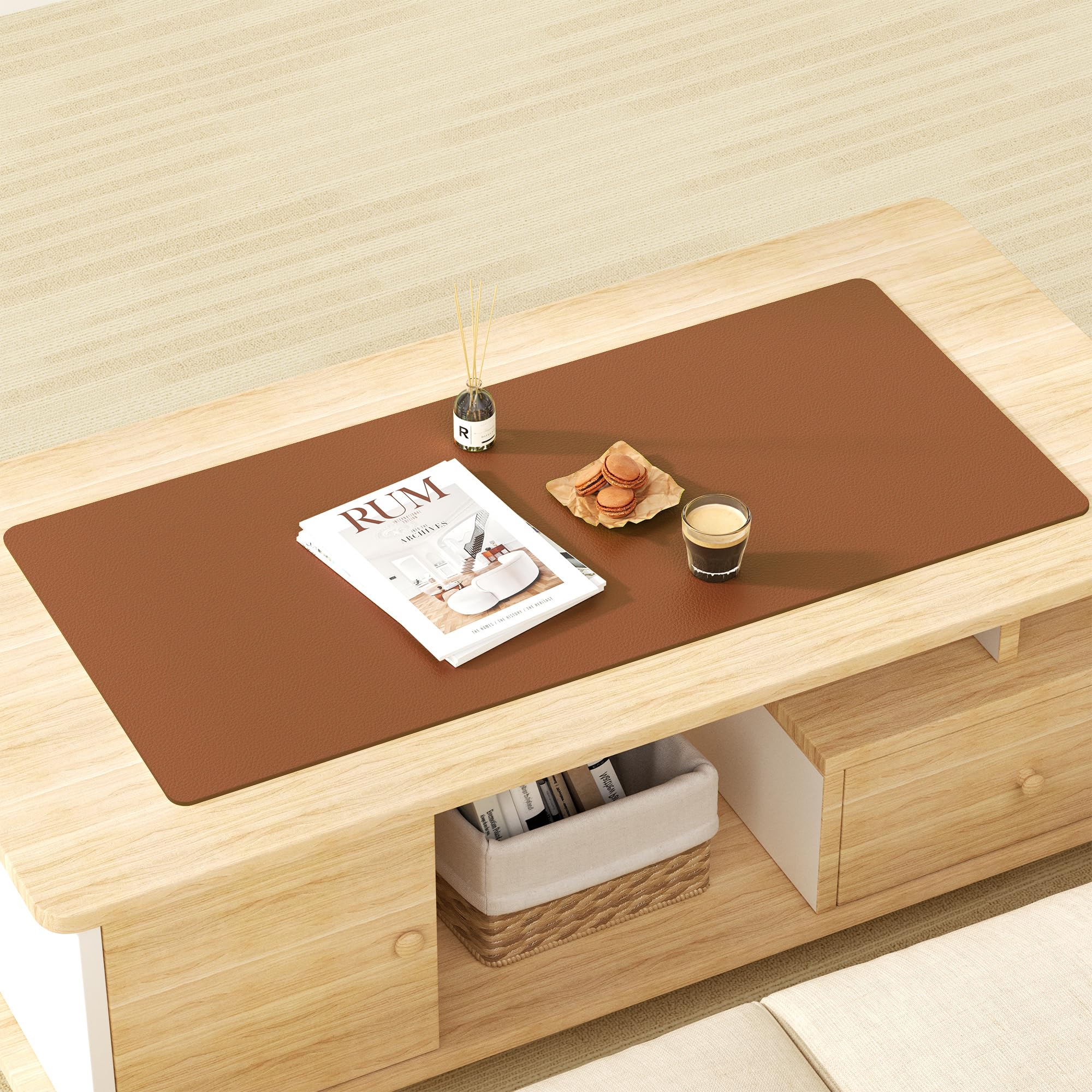 Premium Large PU Leather Mouse Pad & Desk Protector Mat (17