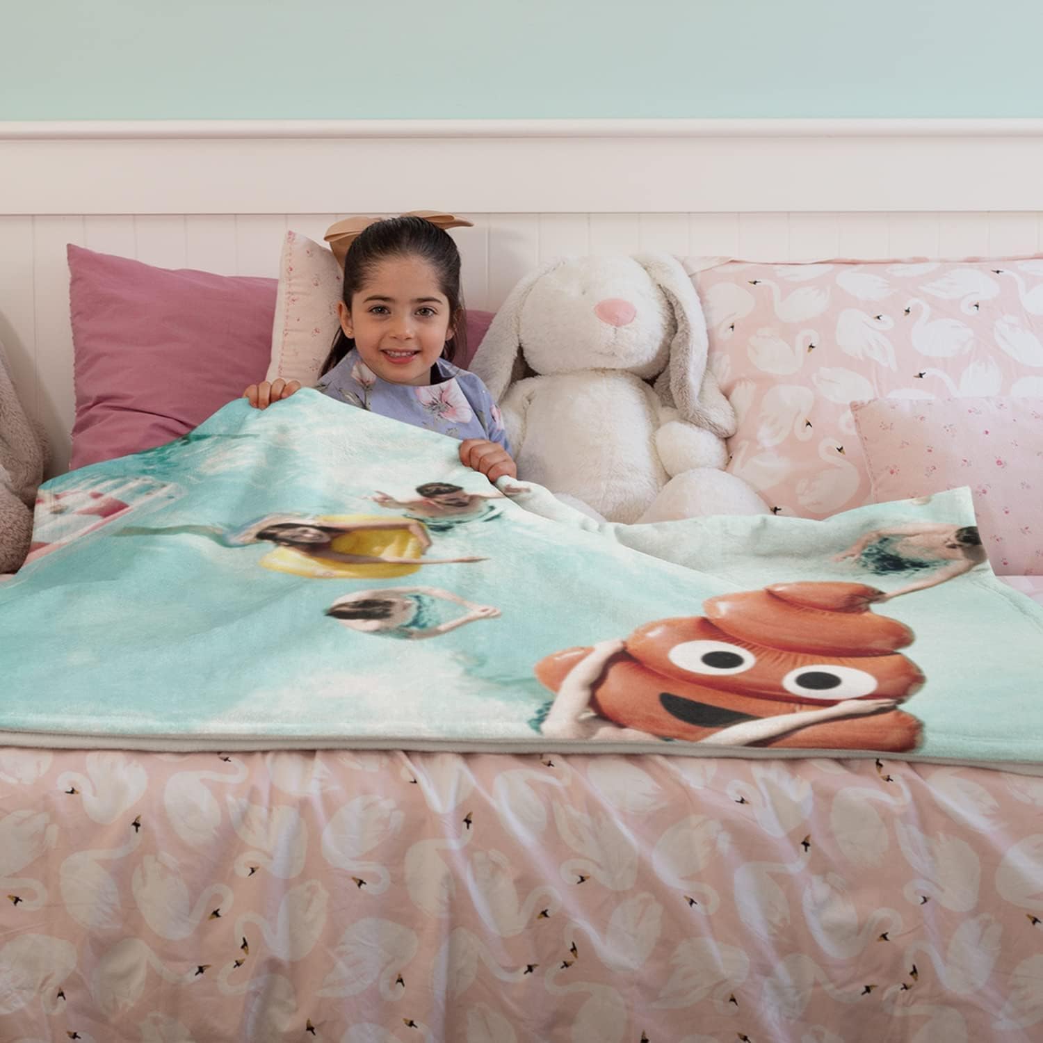 Custom Photo Fleece Blanket - Personalized Queen Size 50x60 Inch - Print Your Picture on Soft Plush Blanket for Bed, Couch & Gift Giving