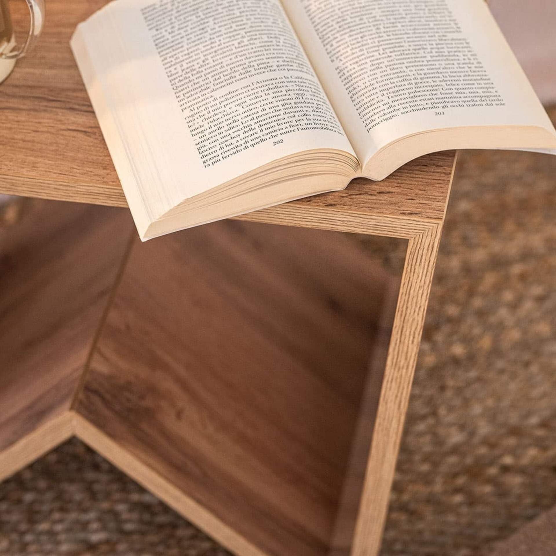 MOBILI FIVER Emma Coffee Table - Rustic Wood Color, Particle Board and Melamine, Low Living Room Center Table - Handcrafted in Italy - Perfect for Modern Living Rooms, Apartments and Cozy Spaces