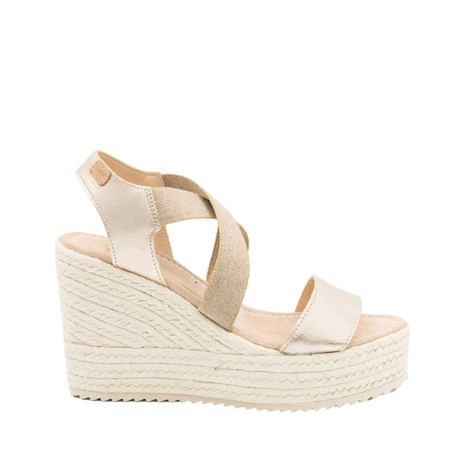 Vintage Metallic 2159 H Open Toe Leather Espadrille Sandals - Elegant Women's Summer Wedges for Beach, Party & Casual Outings