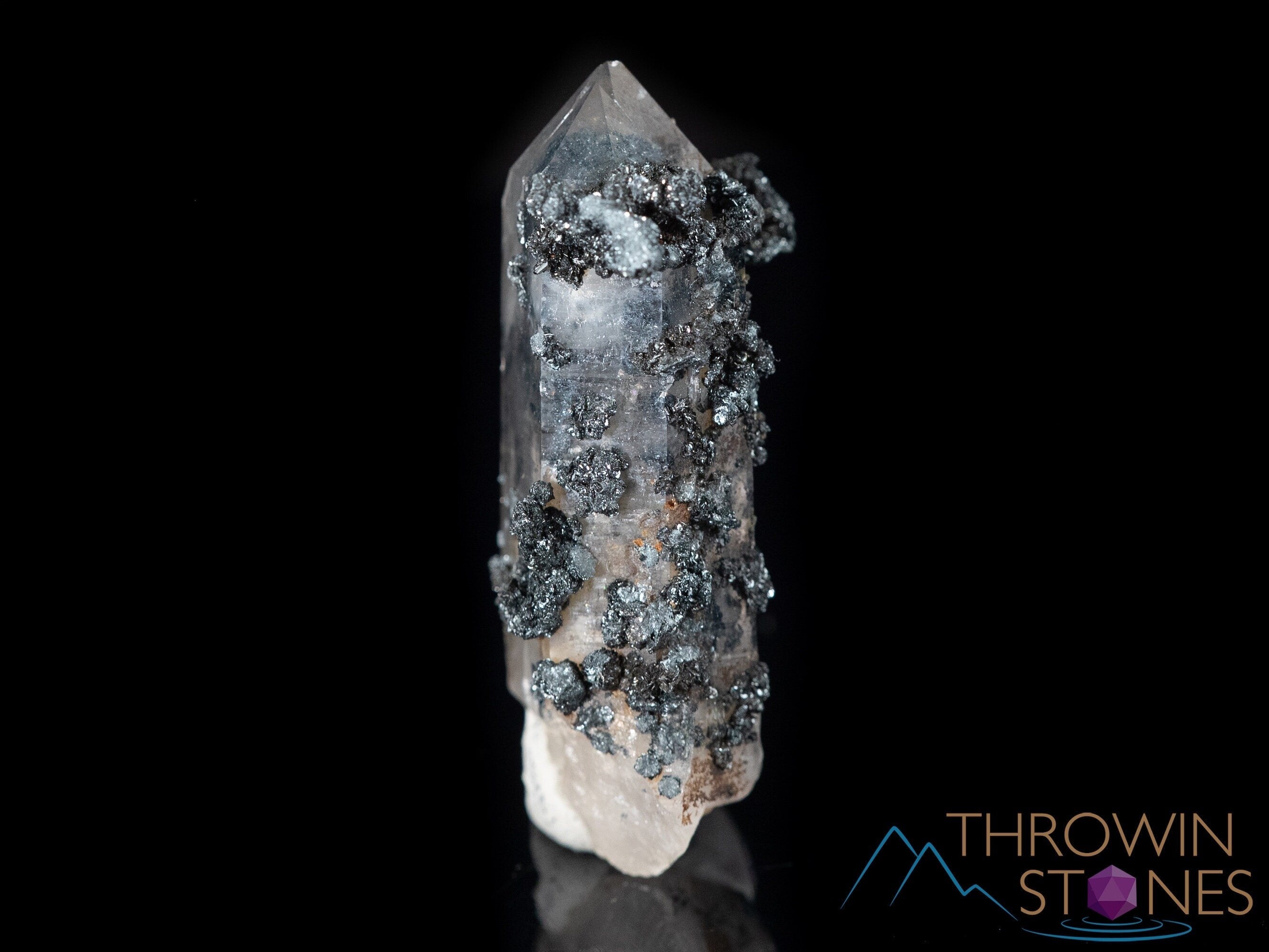 Natural QUARTZ Raw Crystal Cluster with Specular HEMATITE - Healing Stones for Home Decor, Housewarming Gift, Meditation & Spiritual Healing | Perfect for Office Desk, Living Room & Bedroom Decor