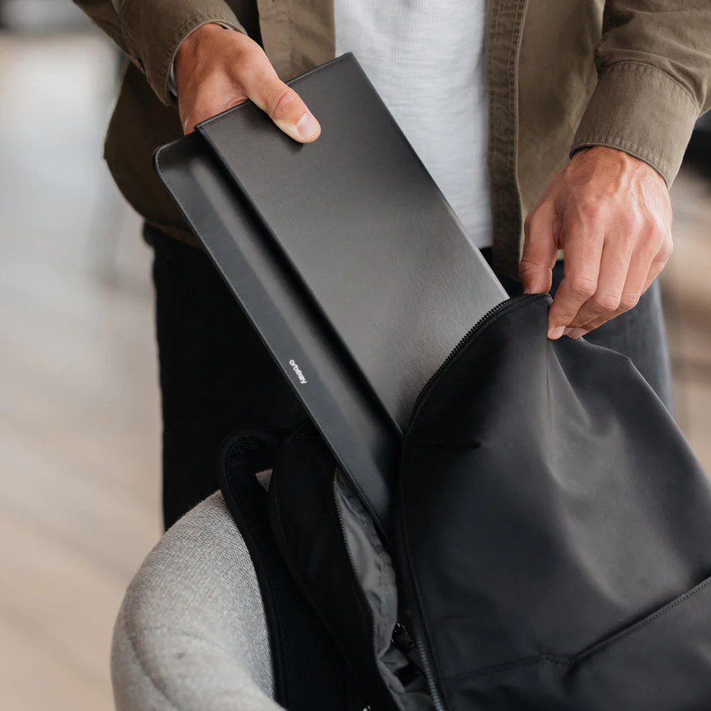 ORBITKEY Hybrid Laptop Sleeve & Desk Mat - Premium Black Protective Case for MacBook & Laptops (2 Size Options) - Perfect for Office, Travel & Home Workspace Organization