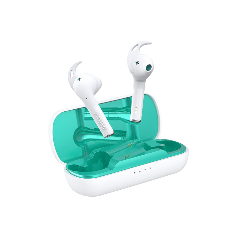 Defunc True Sport Wireless Earbuds - White | Sweatproof Bluetooth Headphones for Running, Gym & Workout