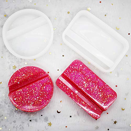 Yalulu 2pcs Silicone Phone Stand Mold - DIY Resin Casting for Home Office Decor