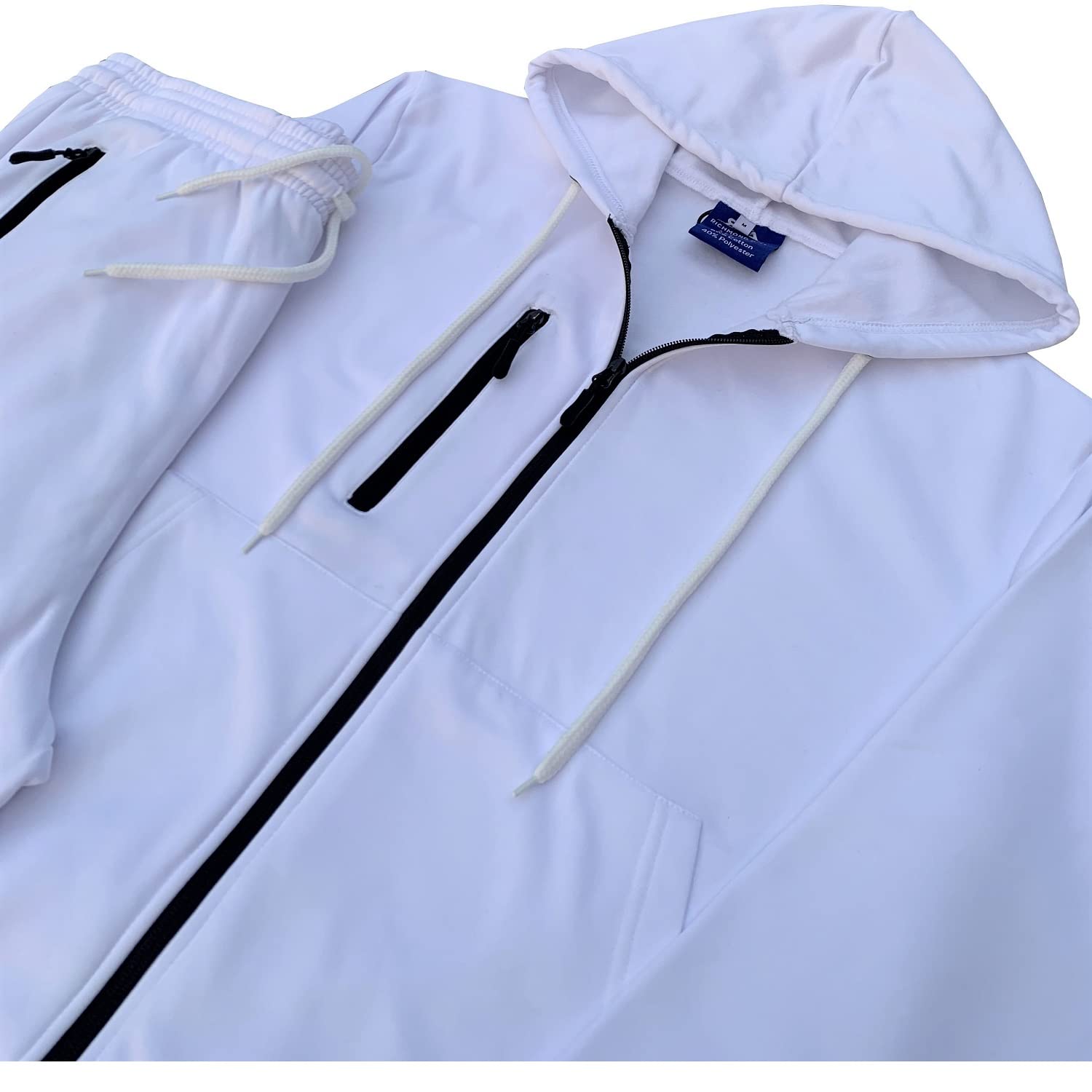 Men's Warm Winter Tech Fleece Jacket & Sweatpants Set - Lightweight Jogging Outfit for Cold Weather Running, Gym & Casual Wear