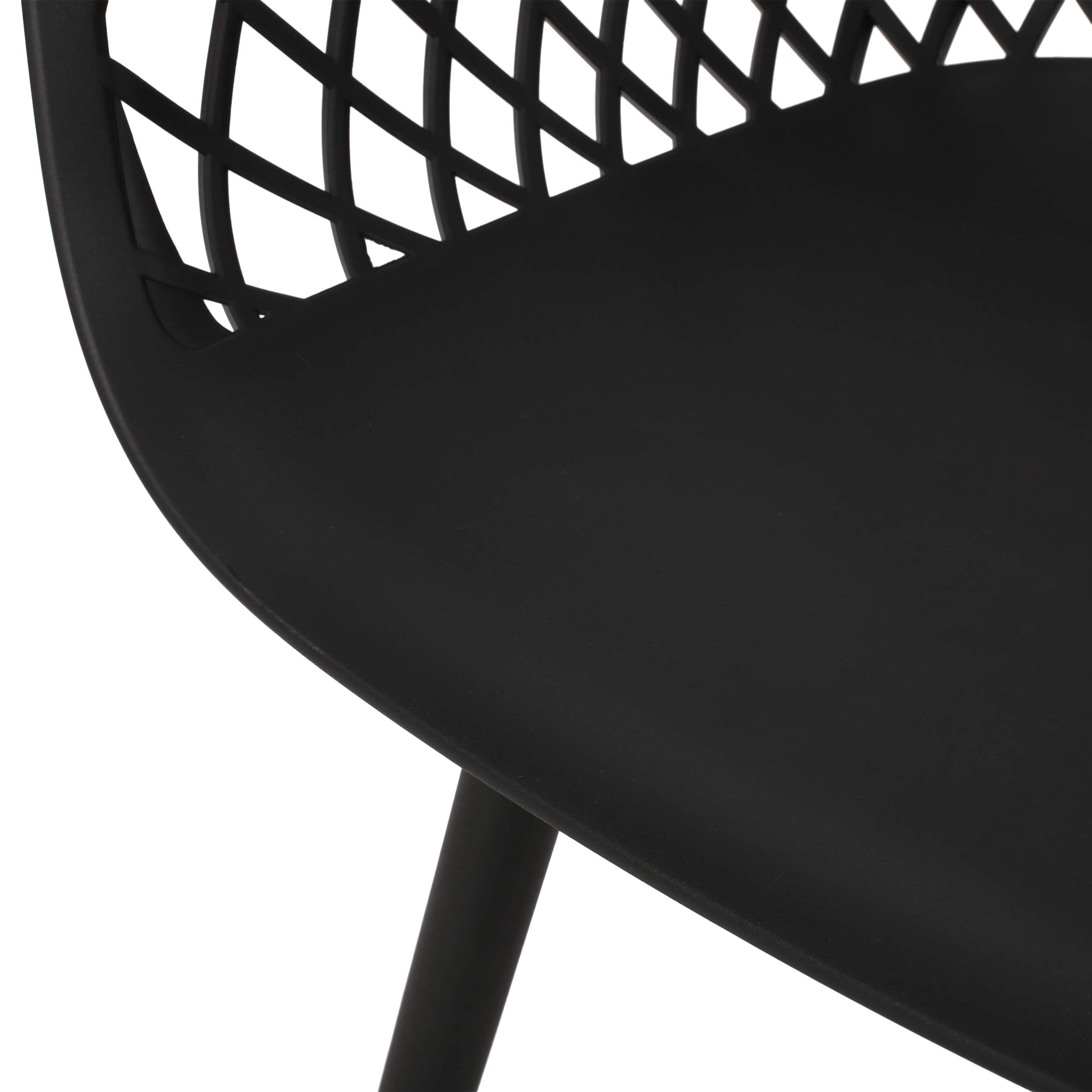Christopher Knight Home Delia Outdoor Dining Chair Set of 2 - Black Patio Furniture for Garden, Deck, Poolside & Backyard Dining