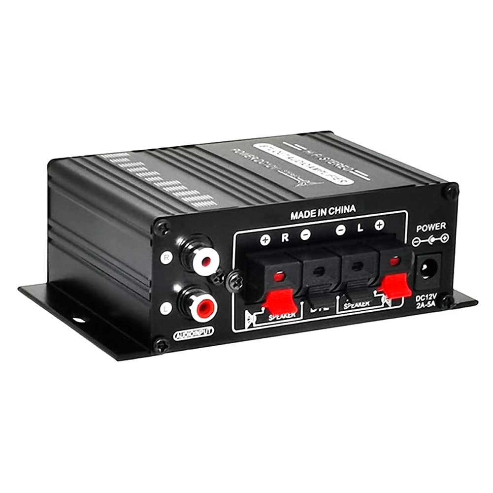 Brensty Mini Stereo Amplifier 12V DC Dual Channel Hi-Fi Audio System with Bluetooth, USB, AUX Input for Car, Motorcycle, Home Theater & Office Use | Compact Sound Booster for Smartphones, DVD Players & PC Speakers