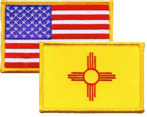 New Mexico & USA Flag Iron-On Embroidered Patch Combo Pack - Patriotic Sewing Patches for Jackets, Hats, Bags & DIY Crafts