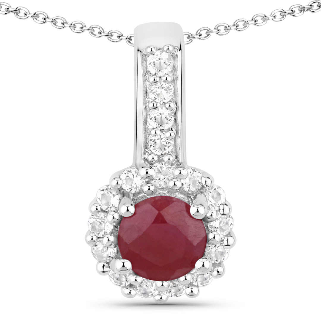 Exquisite Silver Ruby Jewelry Set for Women - Elegant Necklace & Earrings Gift Set - Perfect for Weddings, Anniversaries & Special Occasions