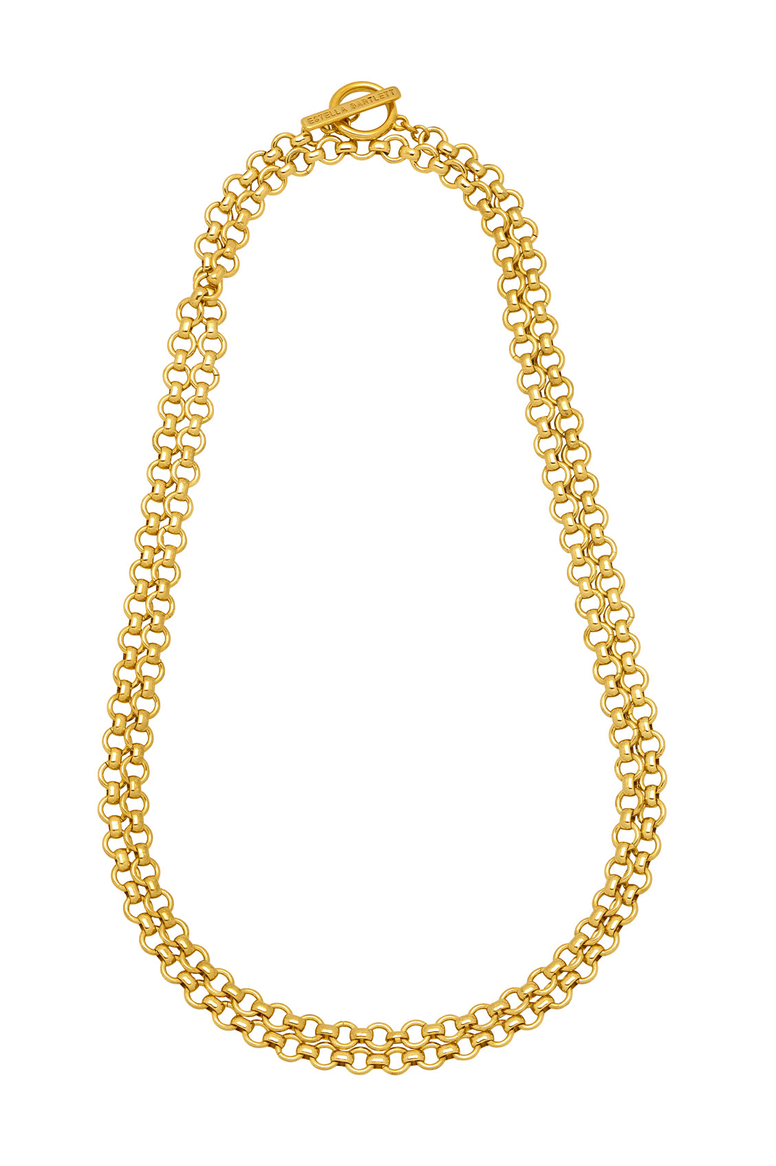 Chunky Double Chain T Bar Necklace for Women - Trendy Layered Gold Plated Statement Jewelry - Perfect for Parties, Date Night & Everyday Wear