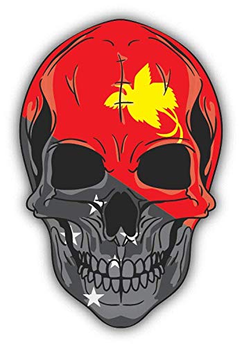 Skull Flag Papua New Guinea Vinyl Decal Sticker - Waterproof 5