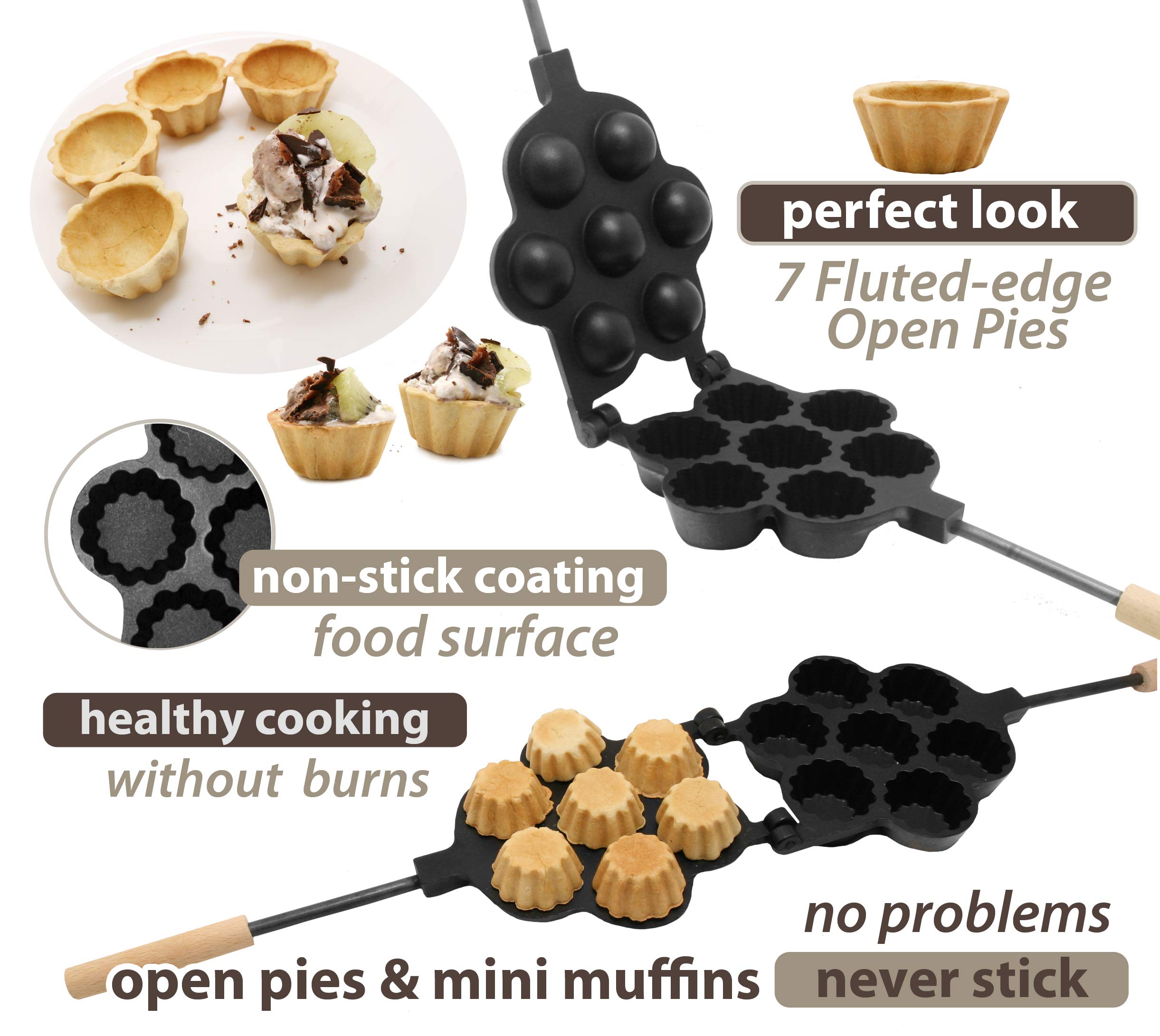 Non-Stick Mini Muffin & Open Pie Maker - 12 Cup Cookie Pastry Baking Pan for Homemade Desserts | Perfect for Parties, Snacks & Holiday Treats