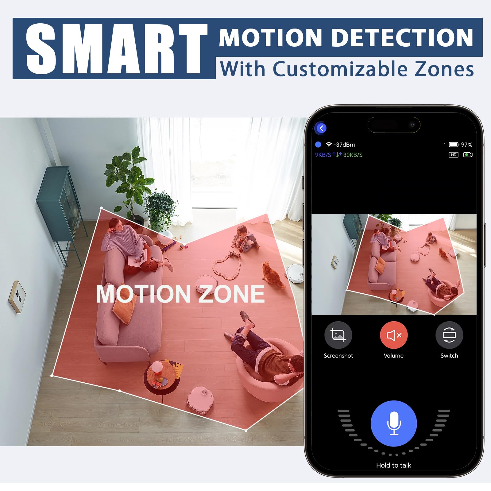 Mini Wireless Indoor Security Camera for Home & Office - WiFi Baby Monitor with Human/PIR Motion Detection, 120-Day Battery Life, Auto Night Vision & Cloud Storage - Ideal for Home Security, Baby Monitoring, Pet Watching & Office Surveillance